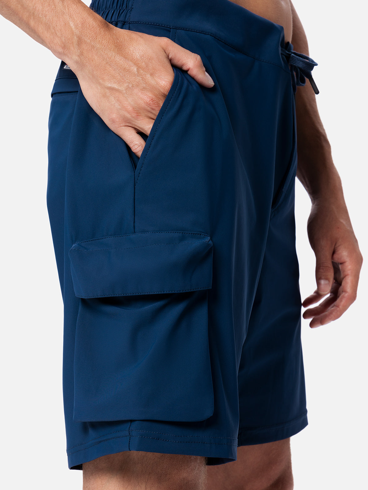 Navy blue technic fabric bermuda shorts Deck