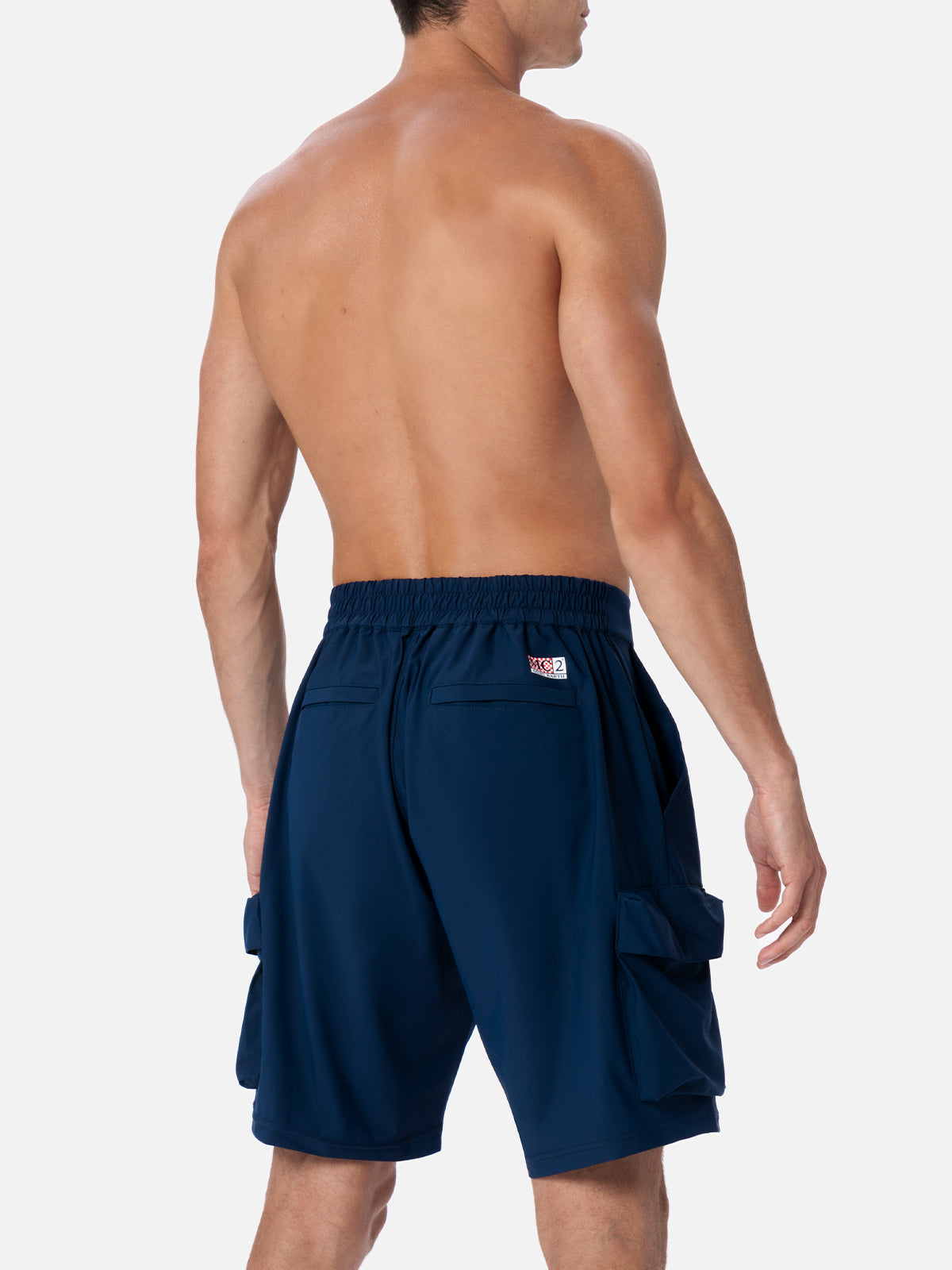 Navy blue technic fabric bermuda shorts Deck