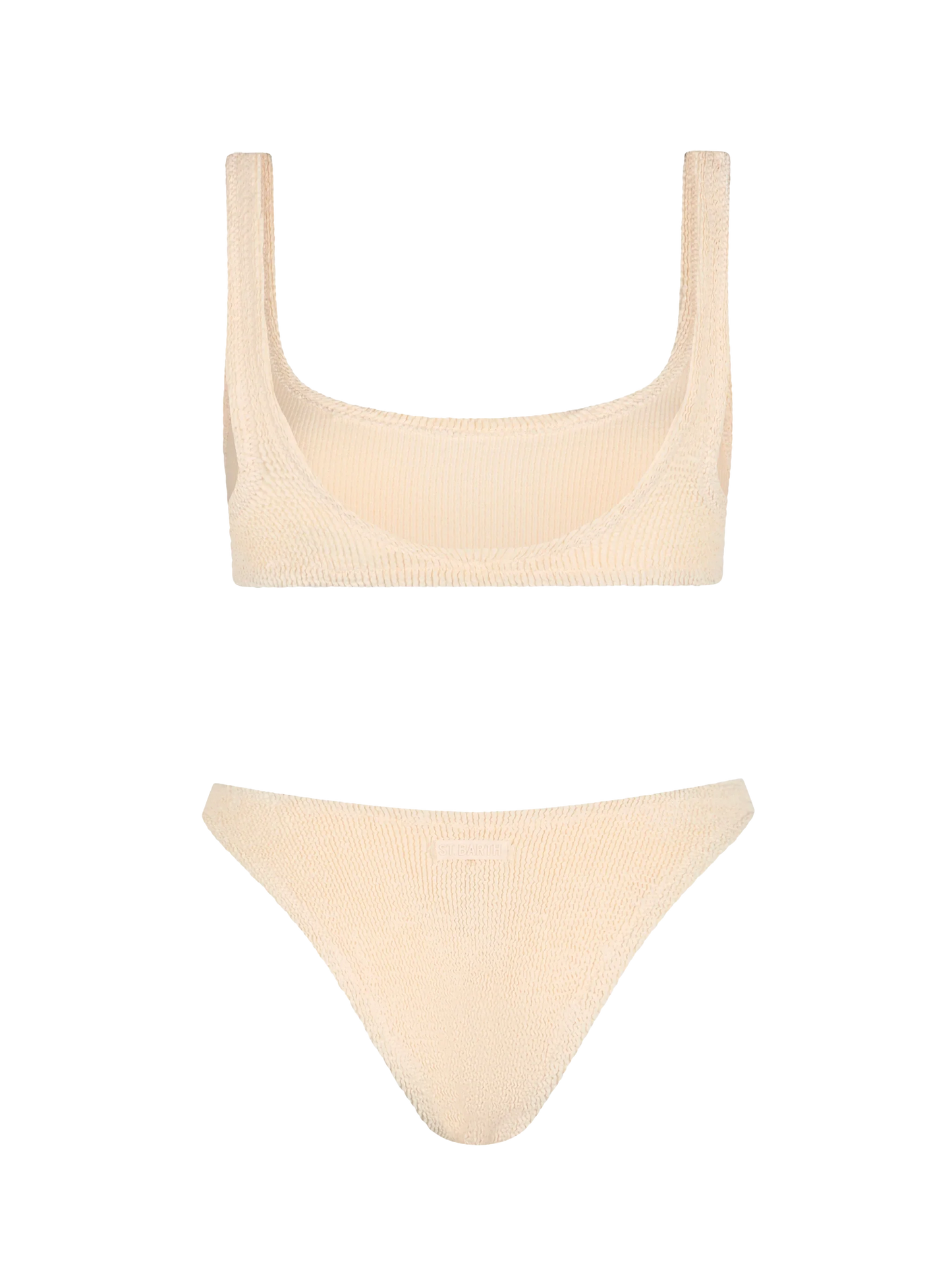 Woman beige classic crinkle bralette bikini Naima Elise