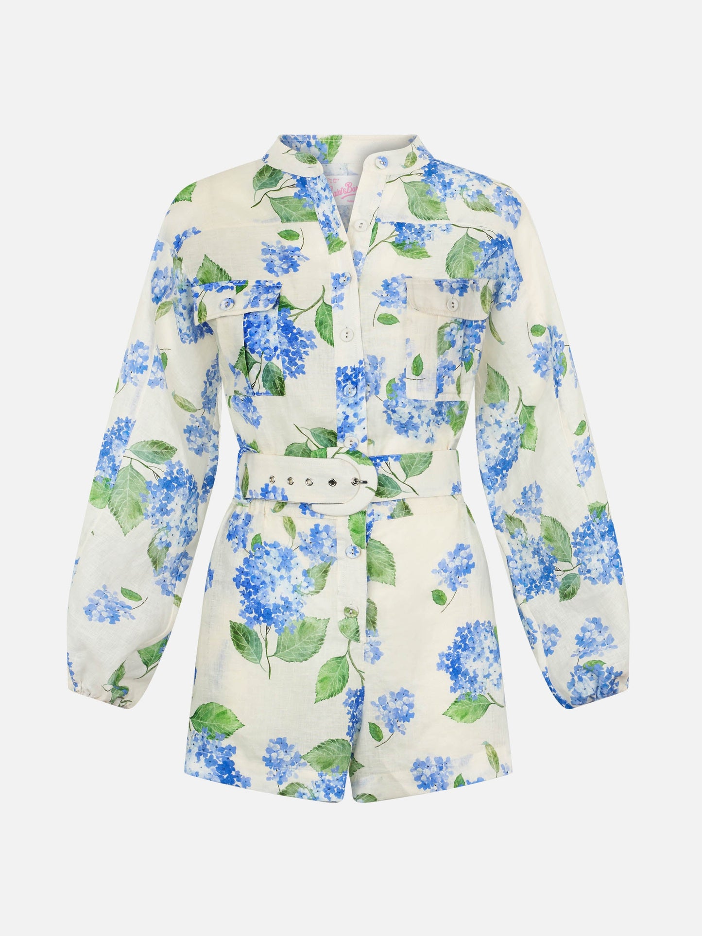 Woman floral linen playsuit Hanniel