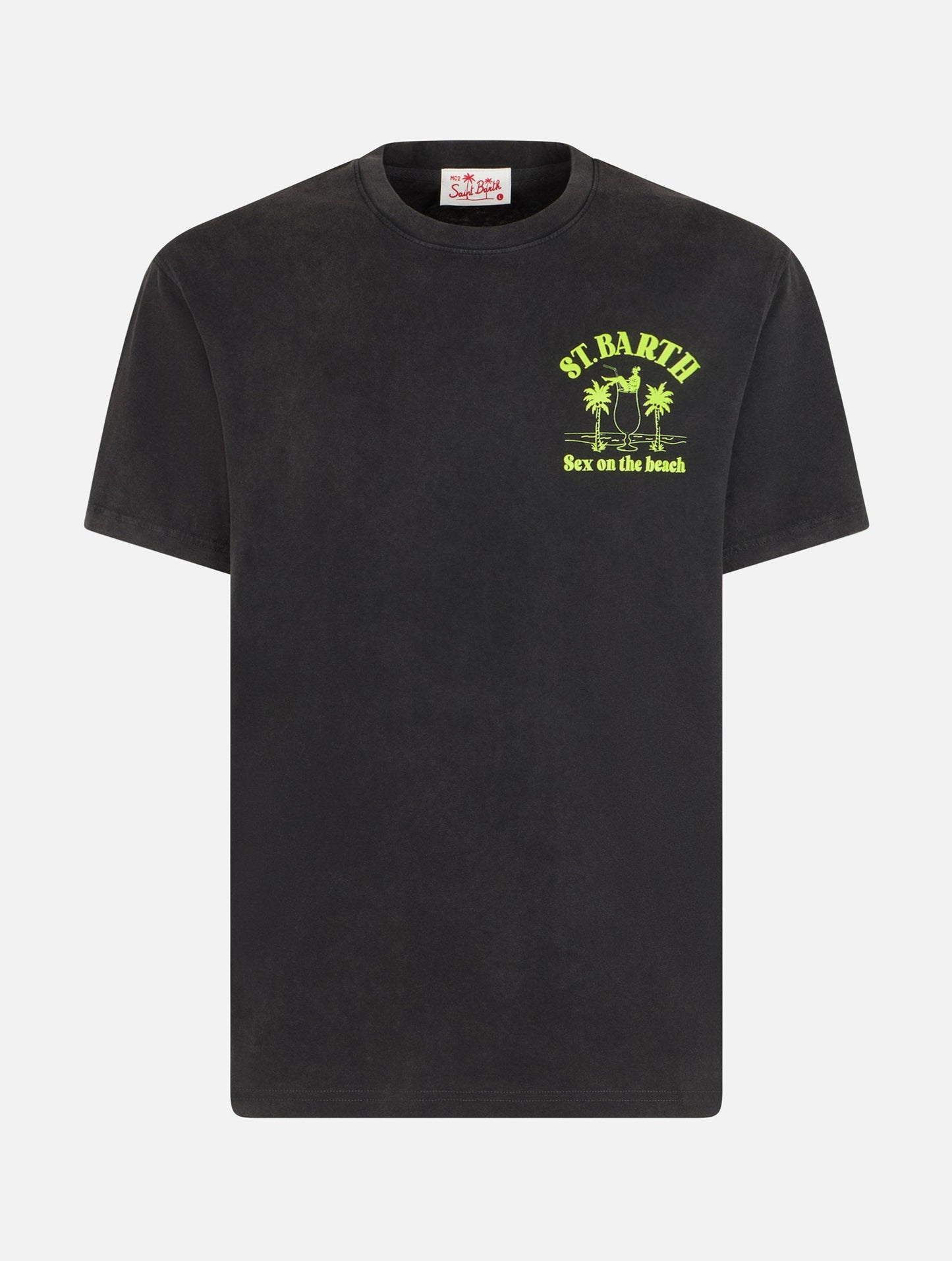 Man vintage cotton t-shirt Jack with St. Barth Sex on the Beach print