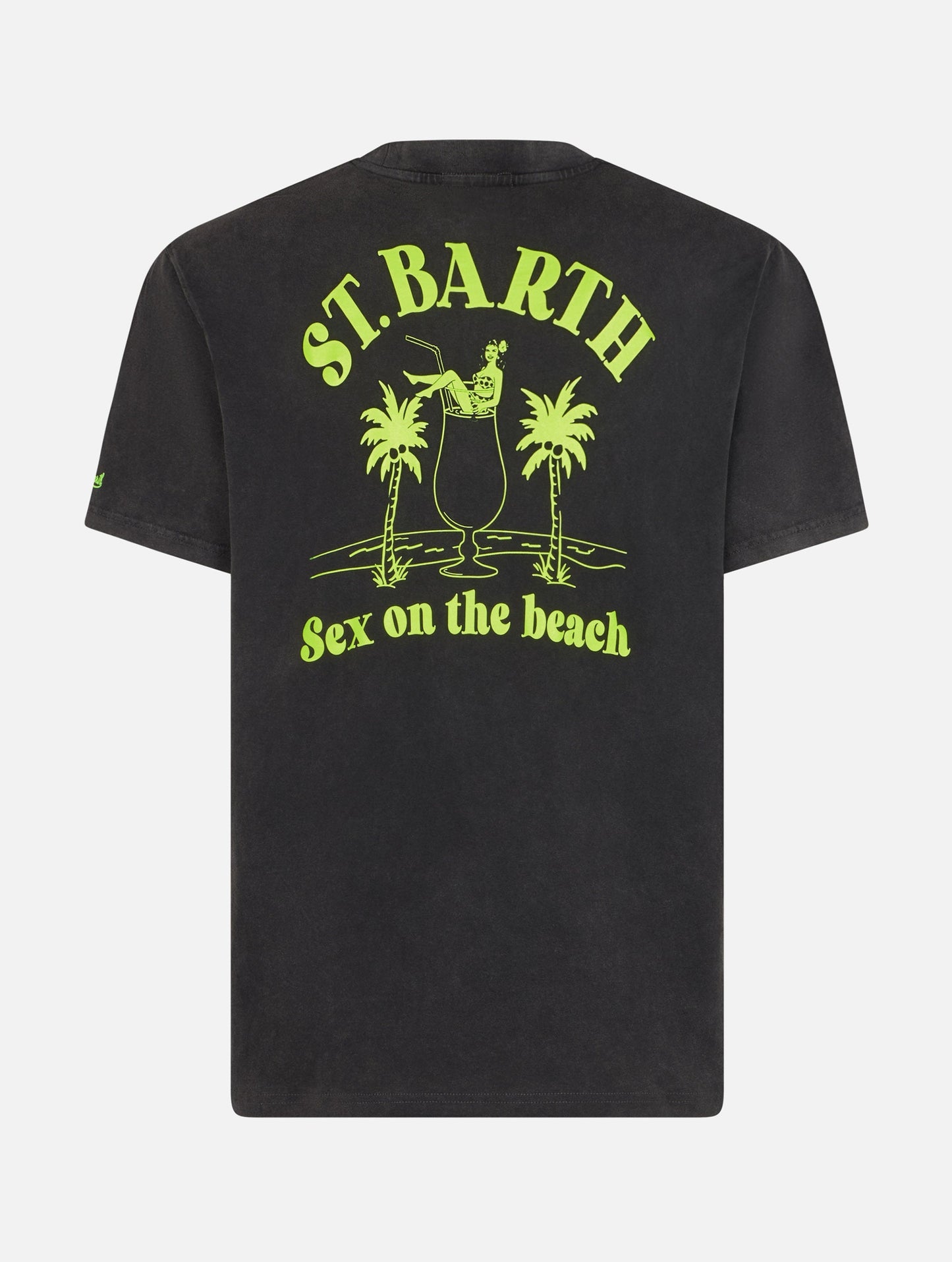 Man vintage cotton t-shirt Jack with St. Barth Sex on the Beach print