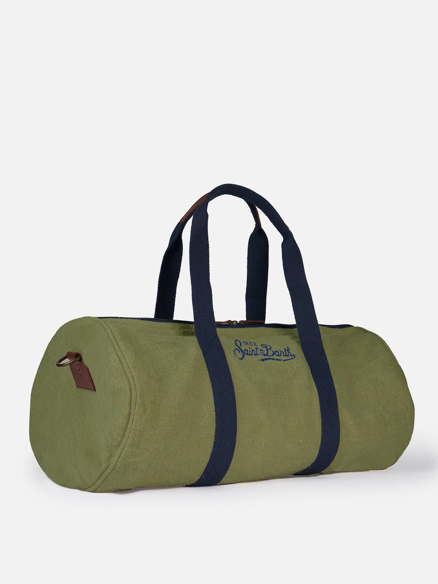 Green linen travel duffle bag Jetleg - MC2 Saint Barth