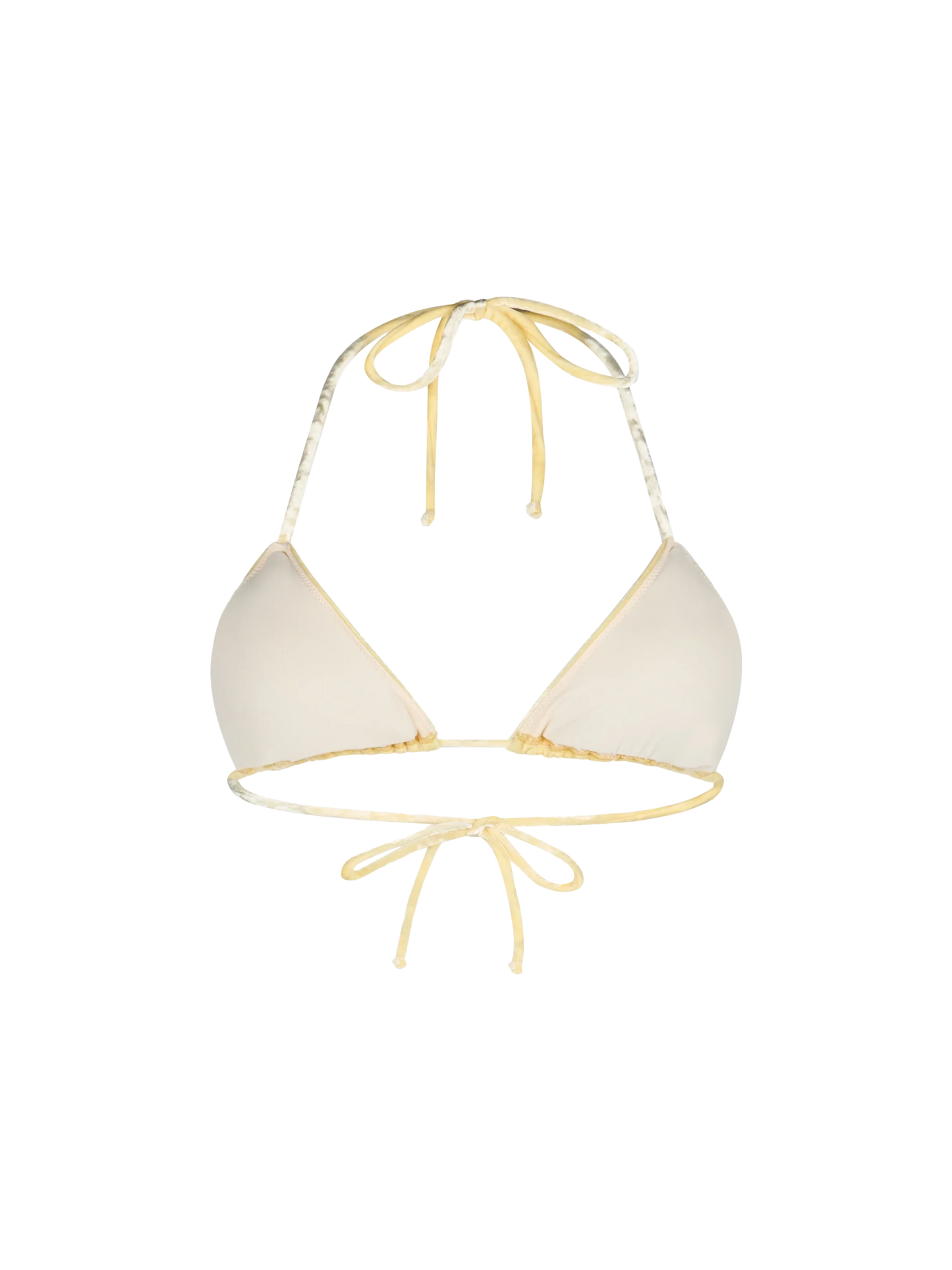 Woman yellow chenille triangle top swimsuit Leah