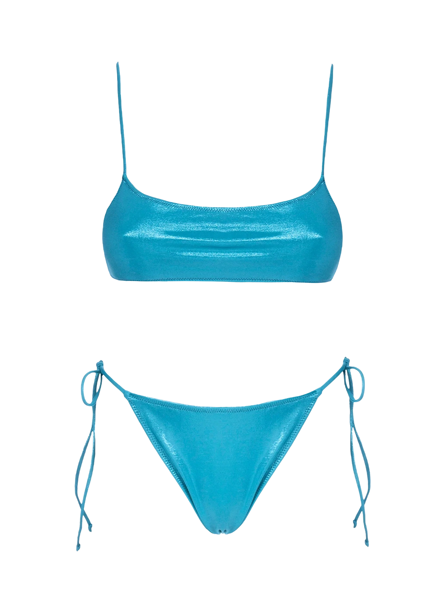 Woman lamina teal bralette bikini Sadie Marielle