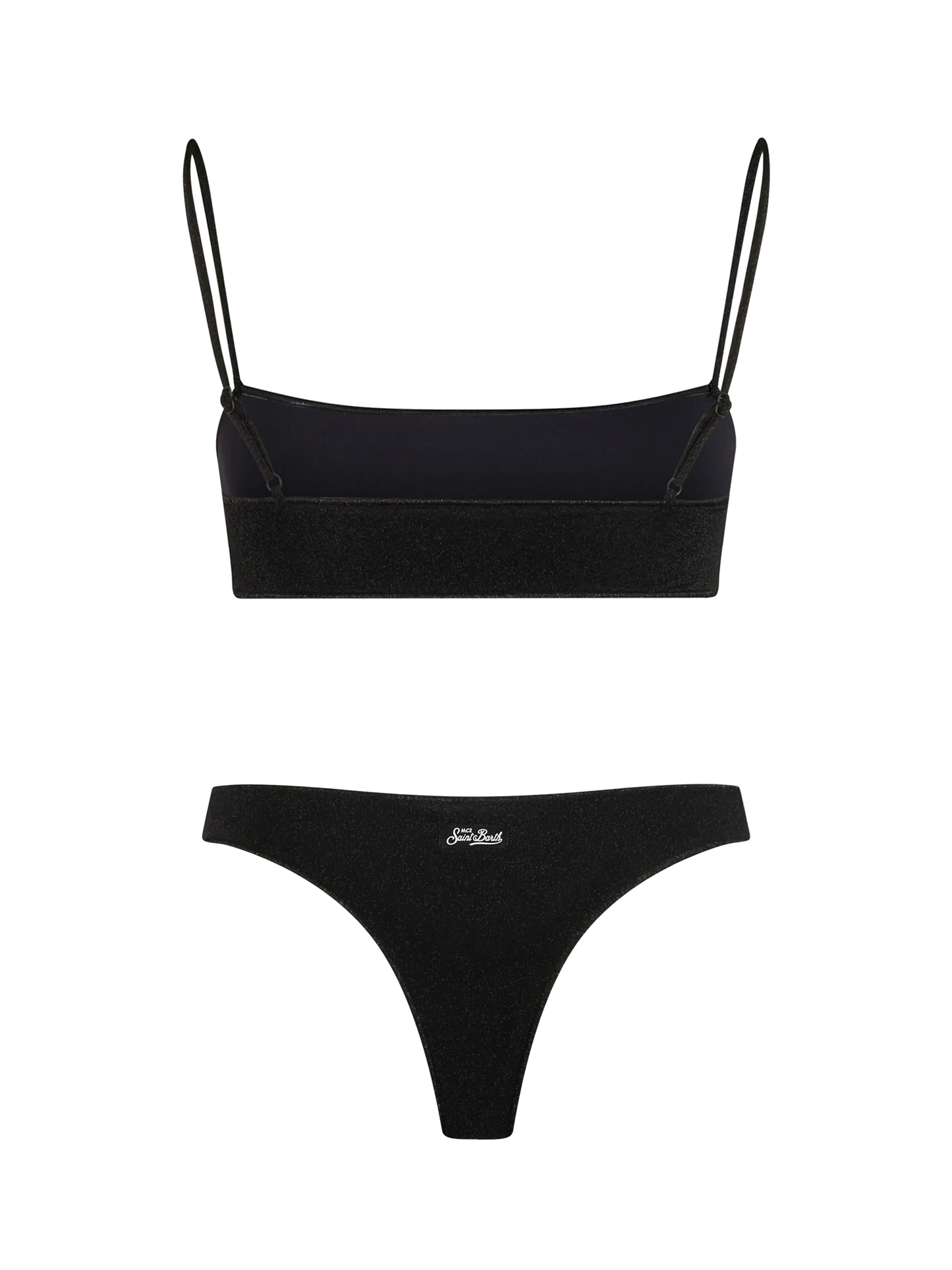 Woman black lurex bralette bikini Sadie Naomi