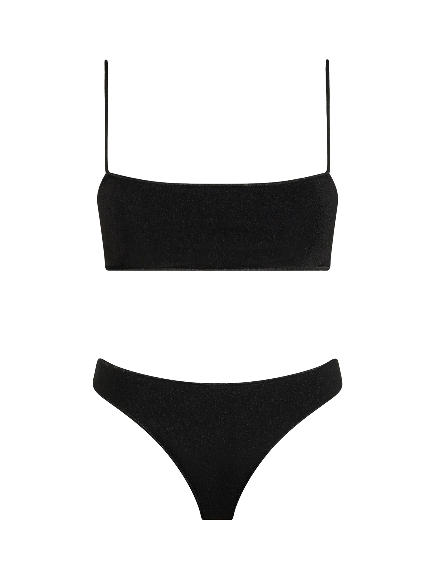 Woman black lurex bralette bikini Sadie Naomi