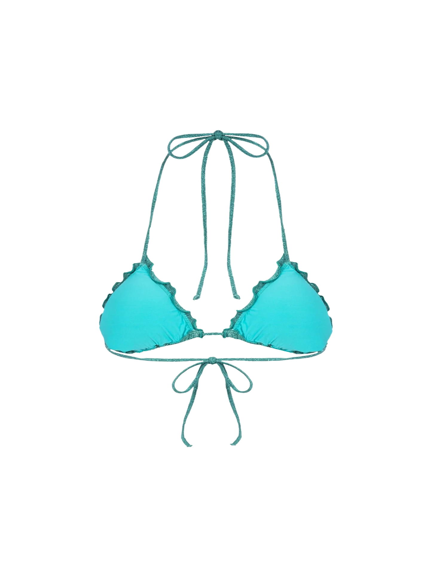 Woman teal lurex classic triangle beach top Sagittarius
