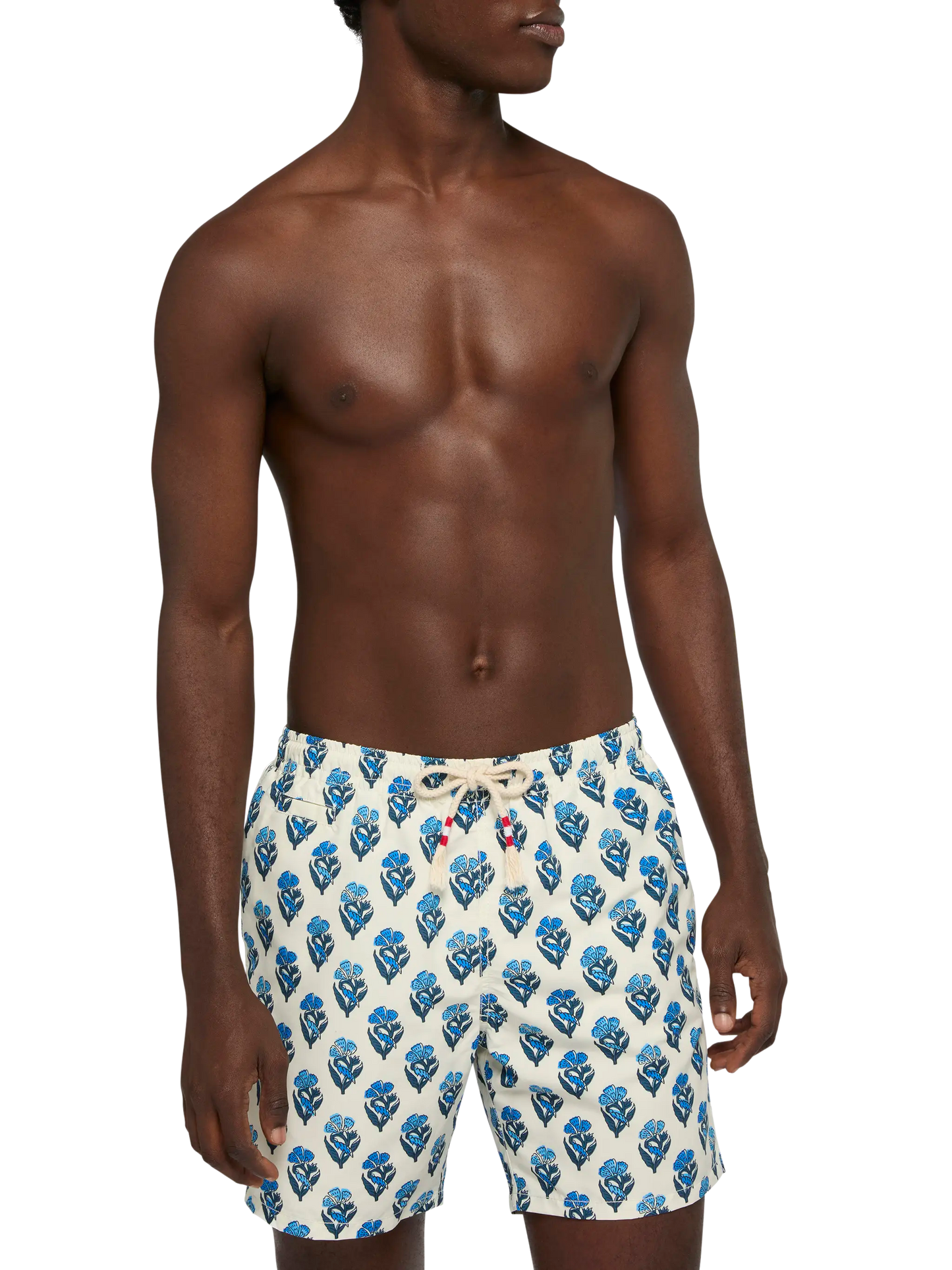 Mid-length swim-shorts Caprese with flower print