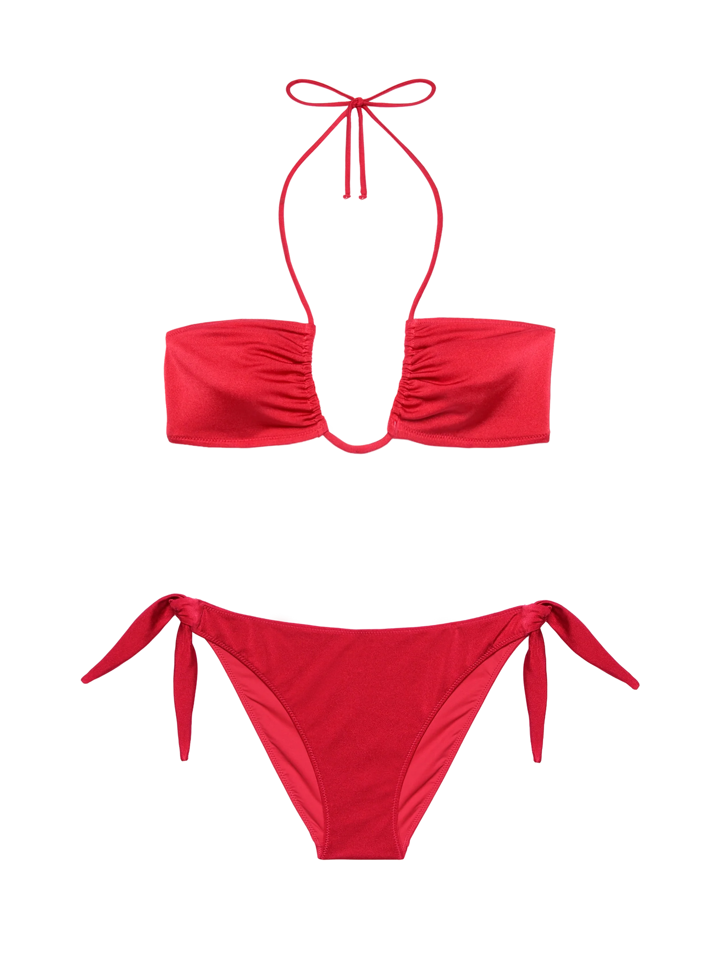 Shimmer brick red bandeau bikini Dhalia Yali