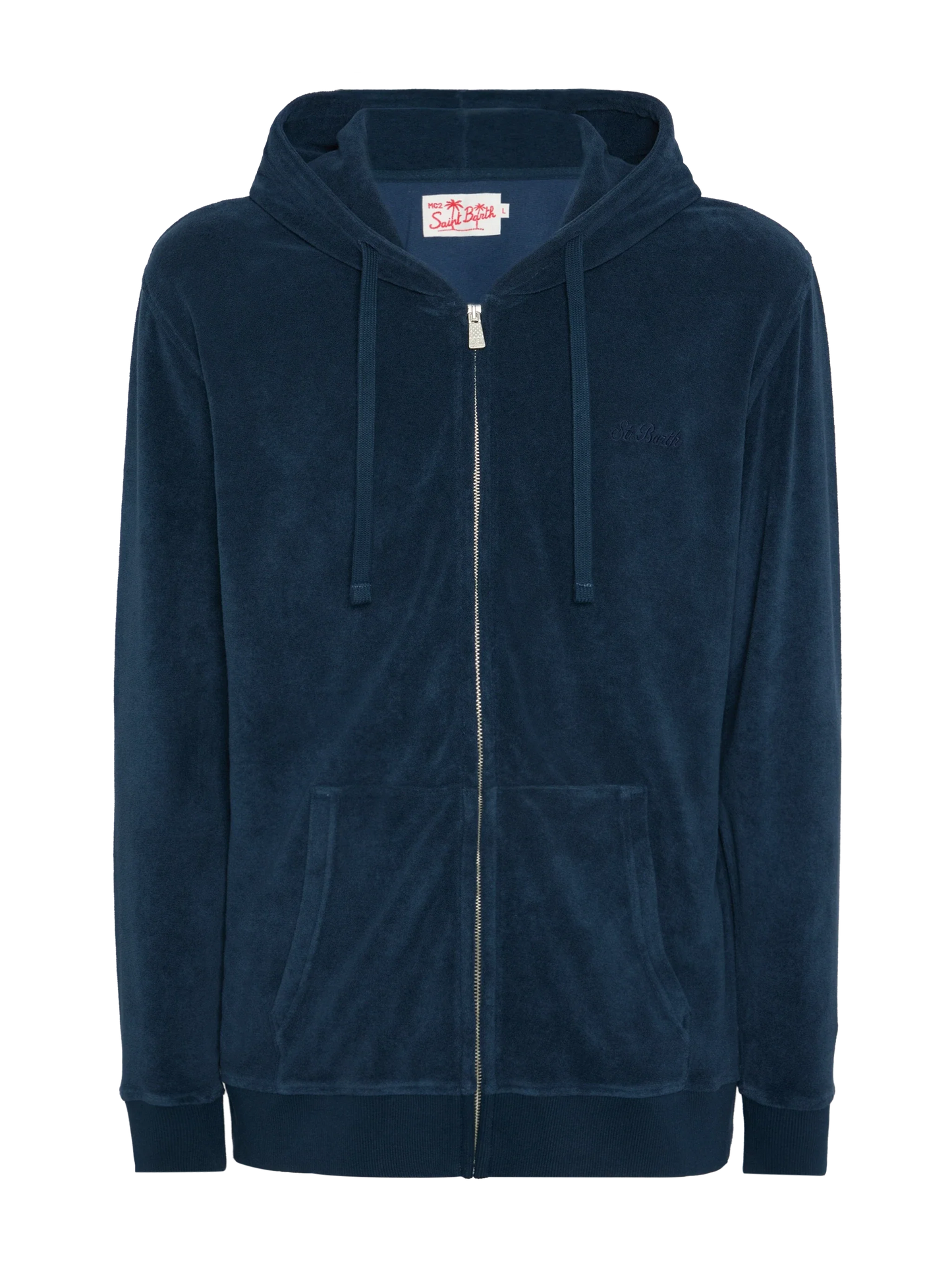 Zipped terry hoodie Danny with St. Barth embroidery