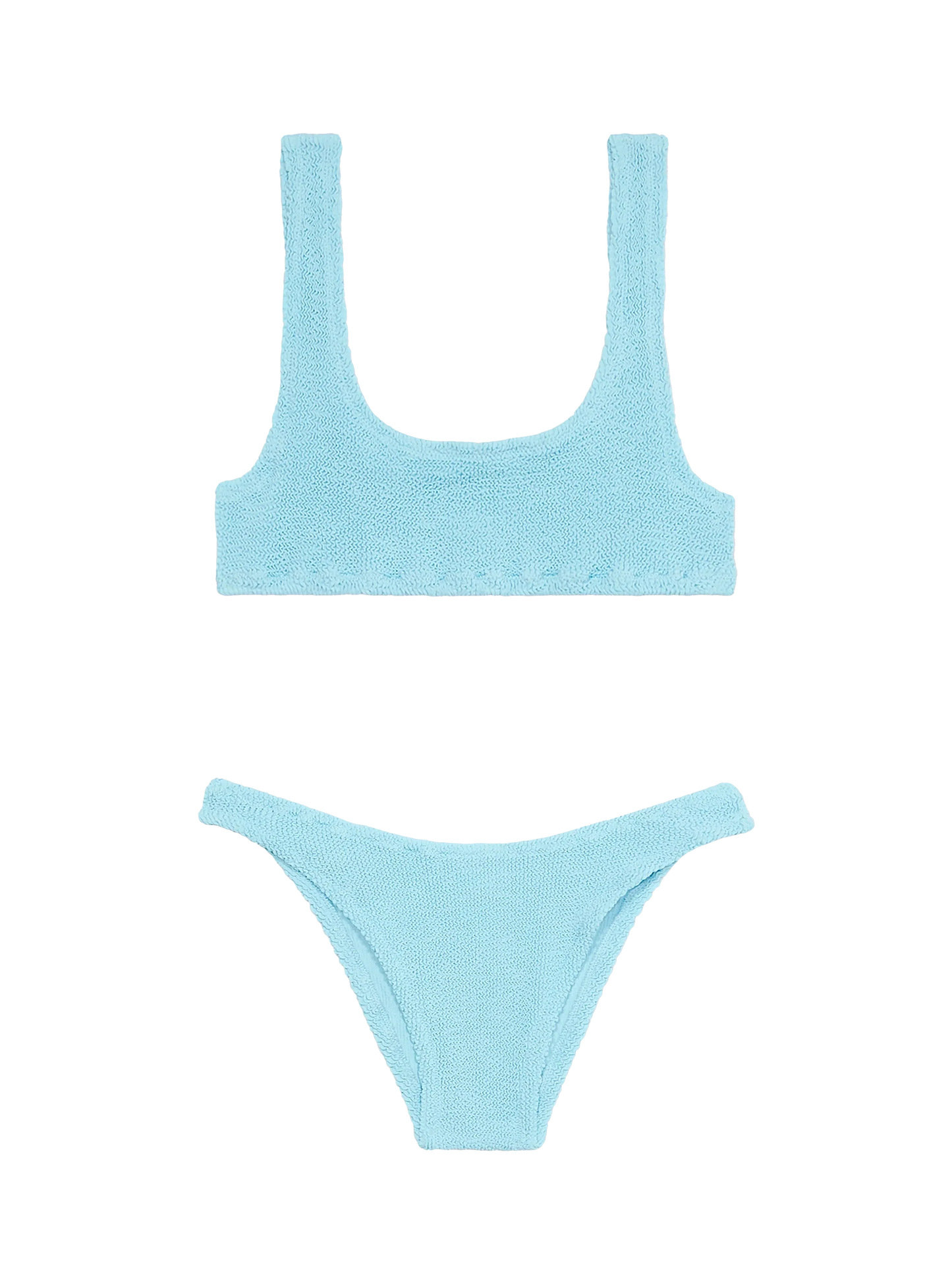 Woman light blue classic crinkle bikini Naima Elise