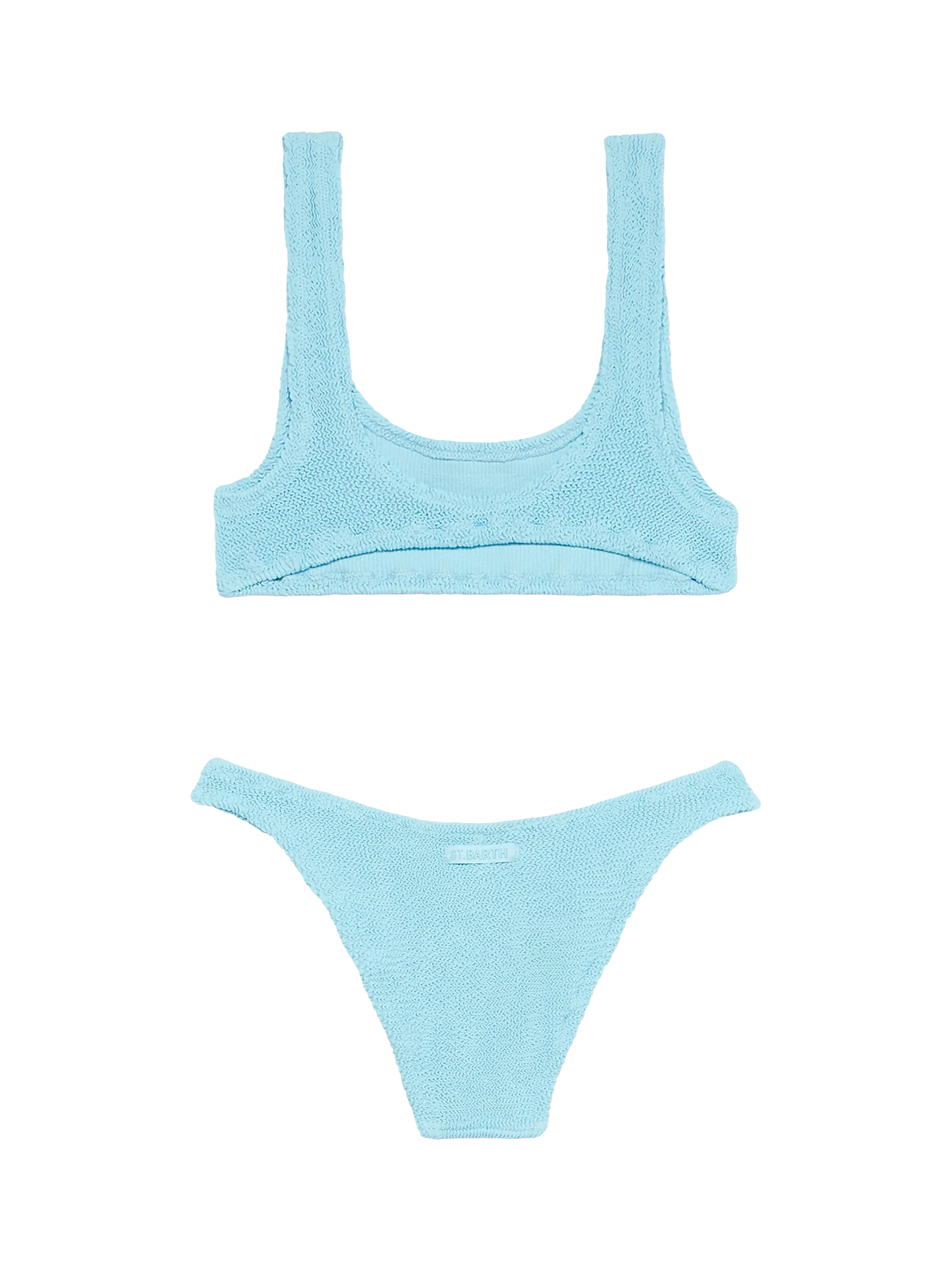 Woman light blue classic crinkle bikini Naima Elise