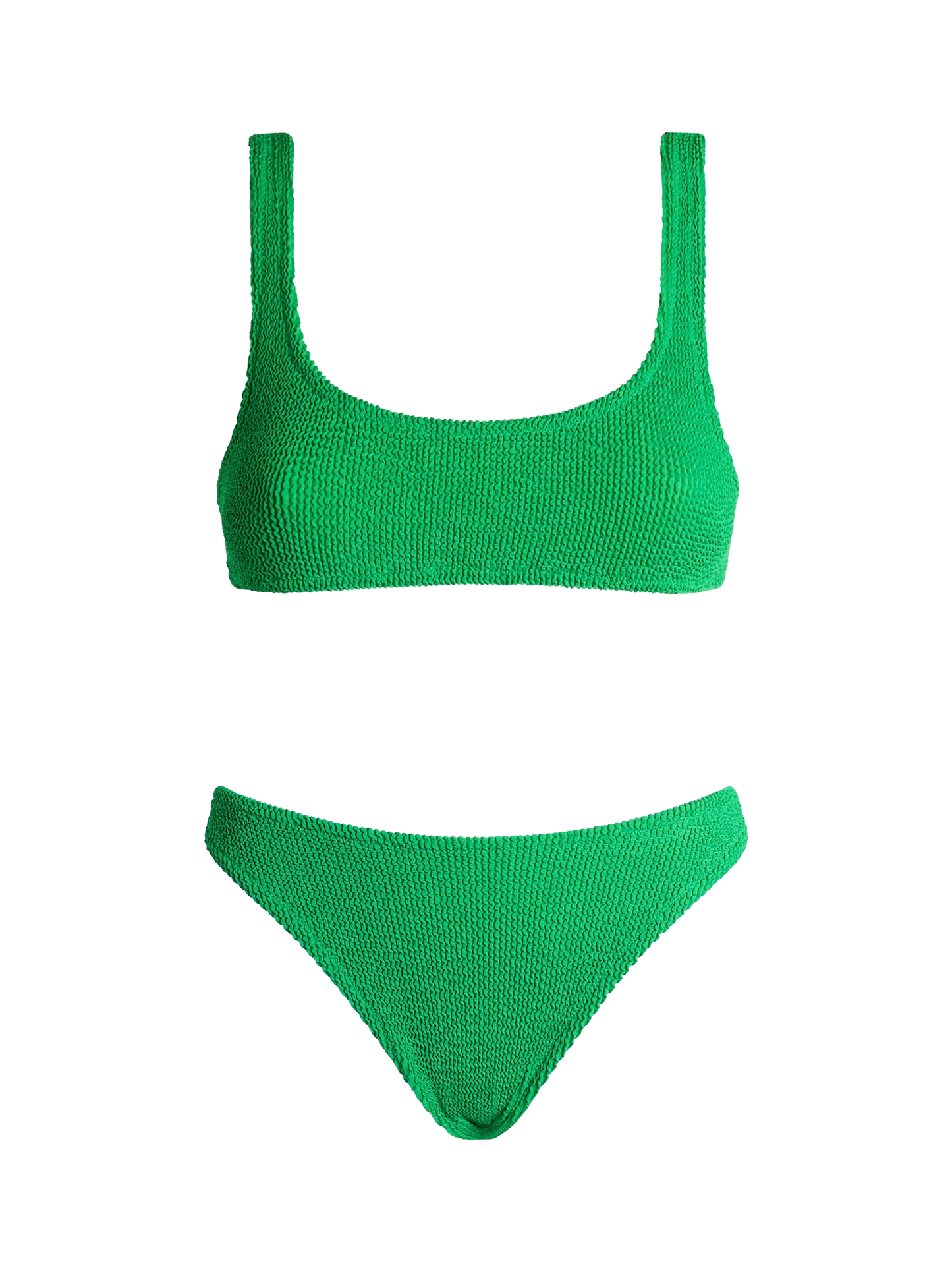 Woman green classic crinkle bikini Naima Elise