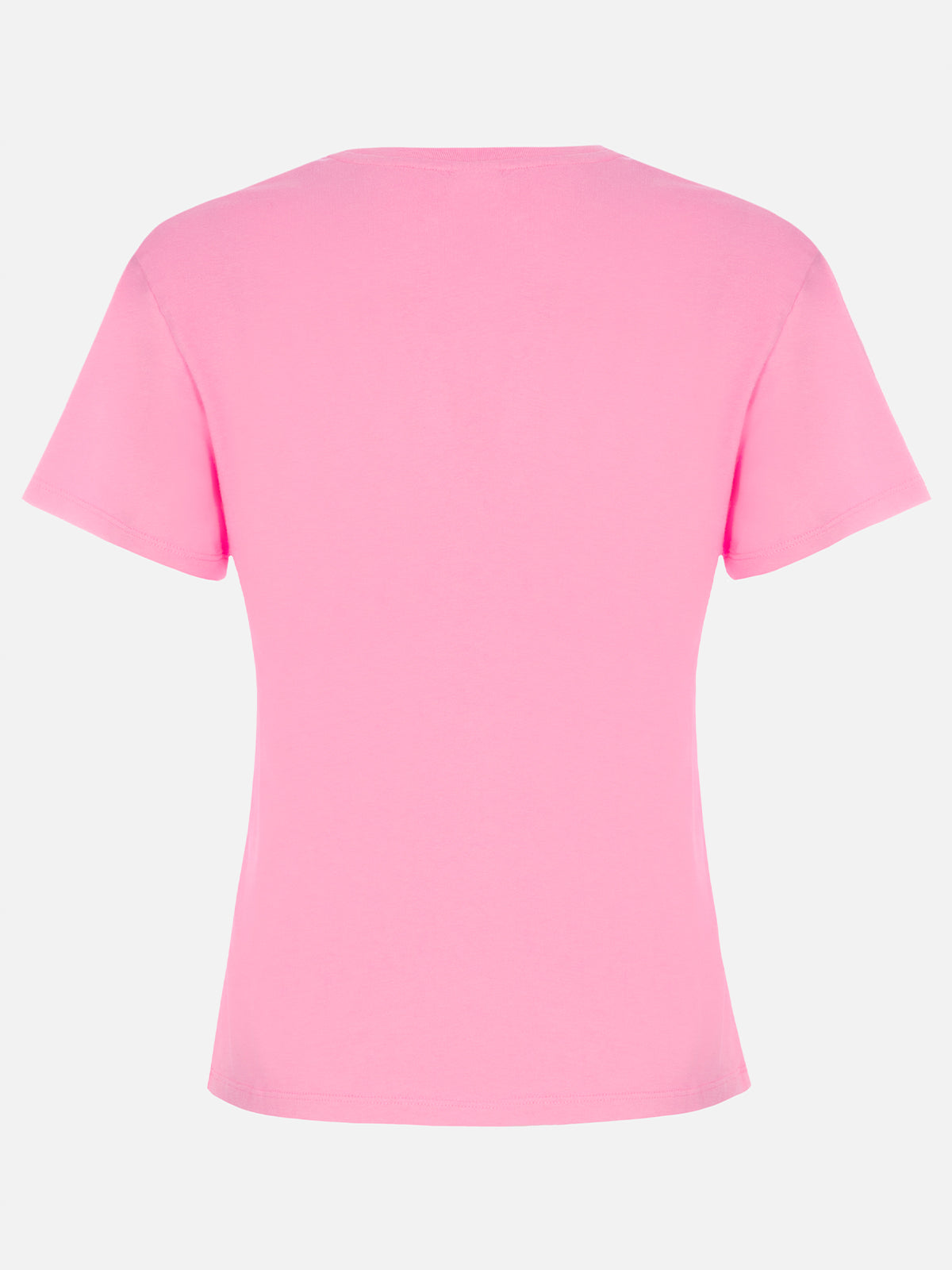 Woman pink cotton jersey crewneck t-shirt Emilie