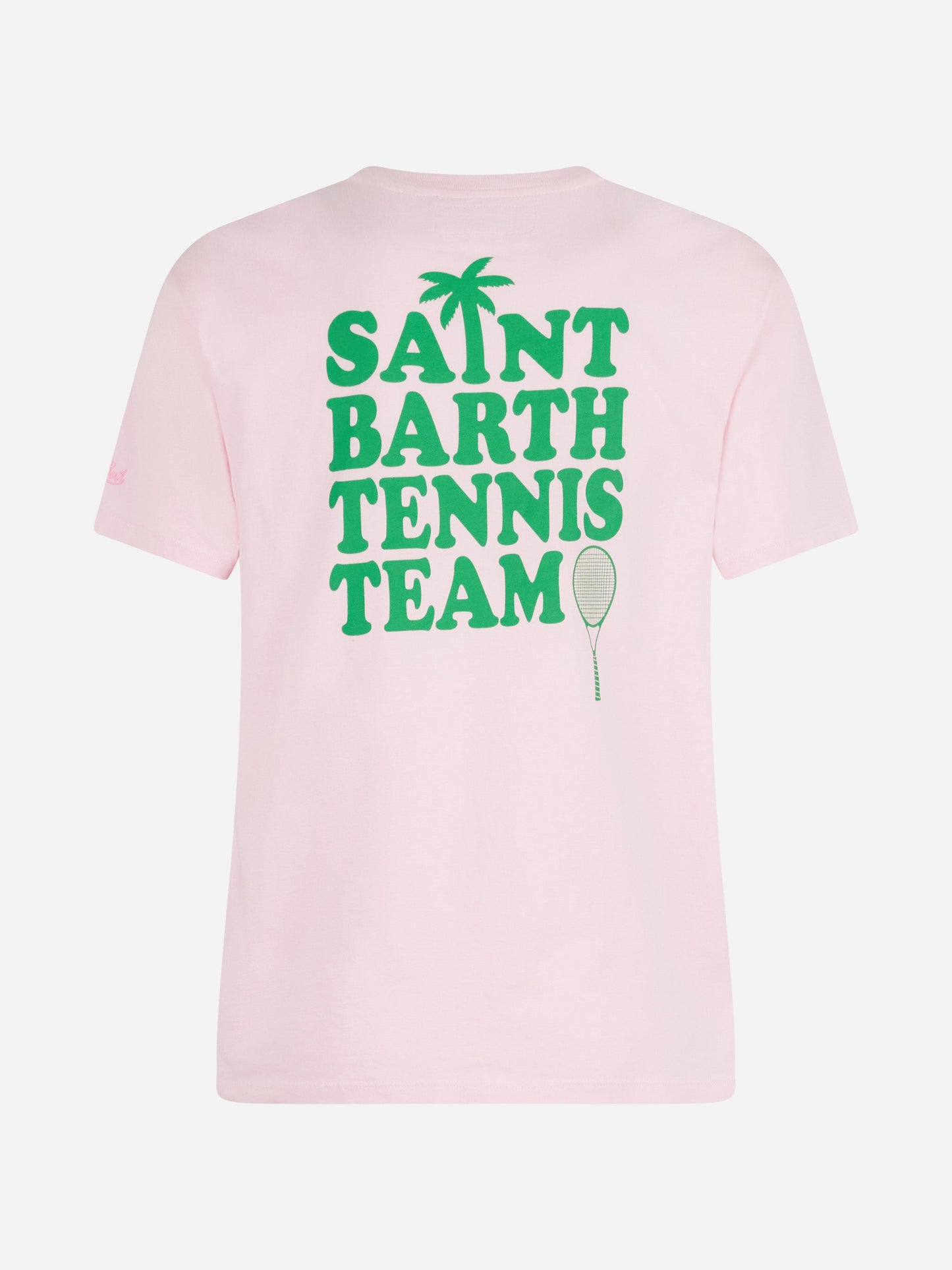 Pink Cotton t-shirt with St Barth tennis team print
