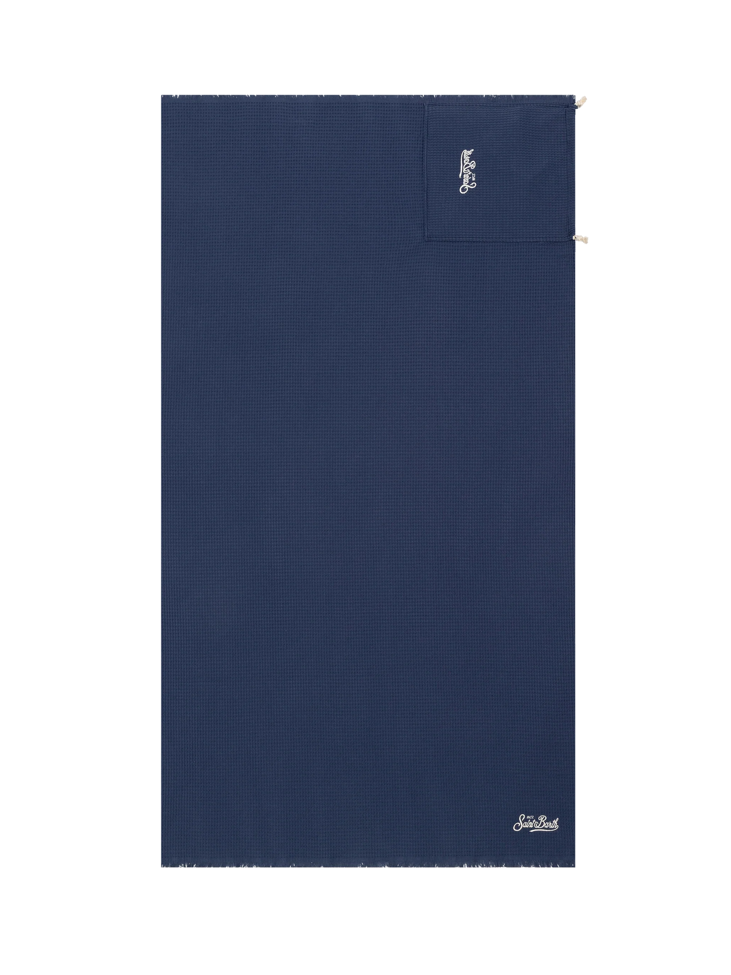 Navy blue honeycomb cotton FoutaSac beach towel