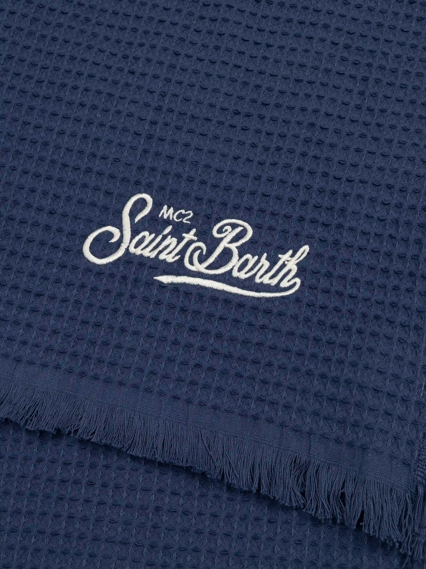Navy blue honeycomb cotton FoutaSac beach towel