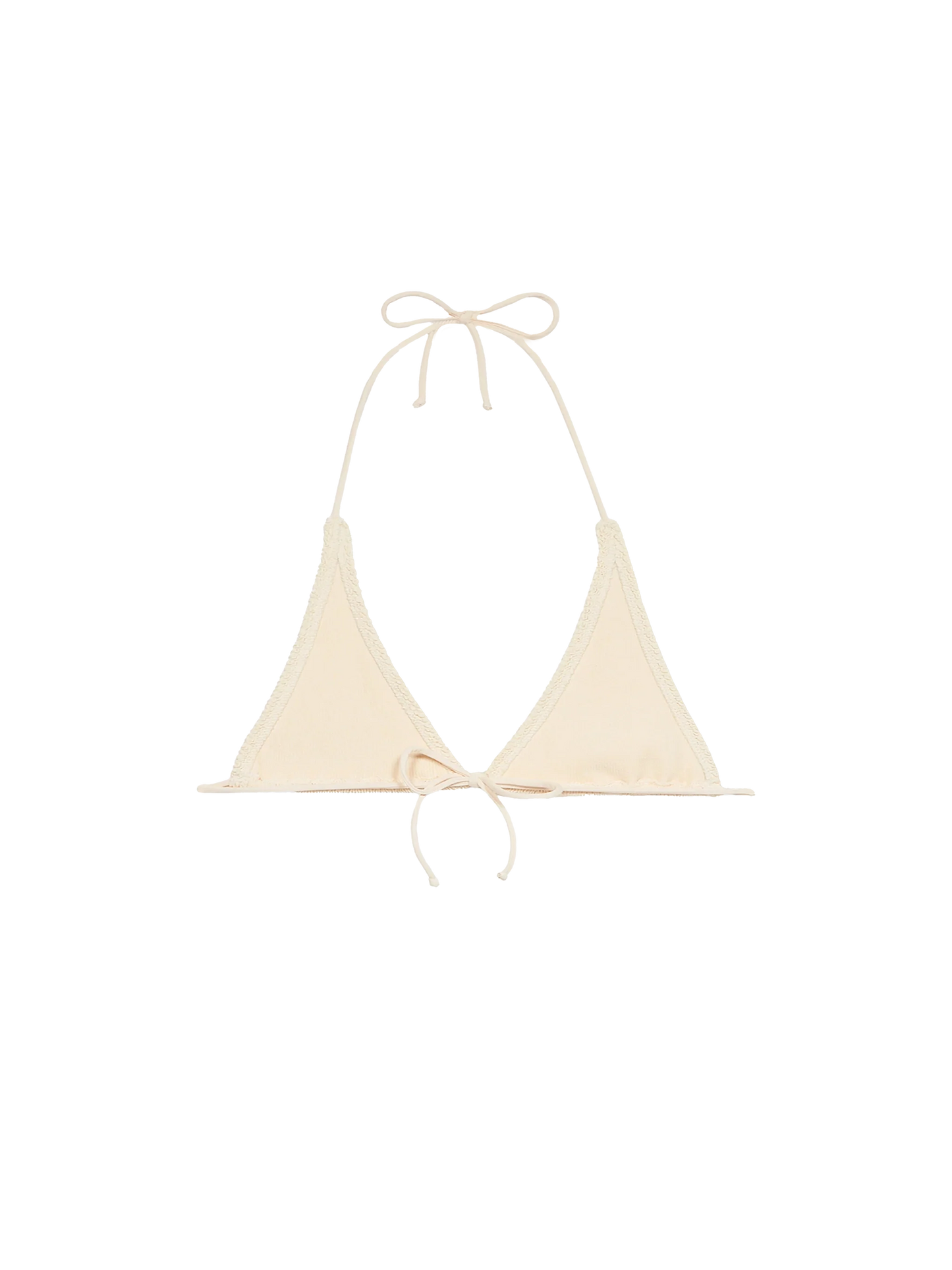 Woman white crinkle triangle top Guiana