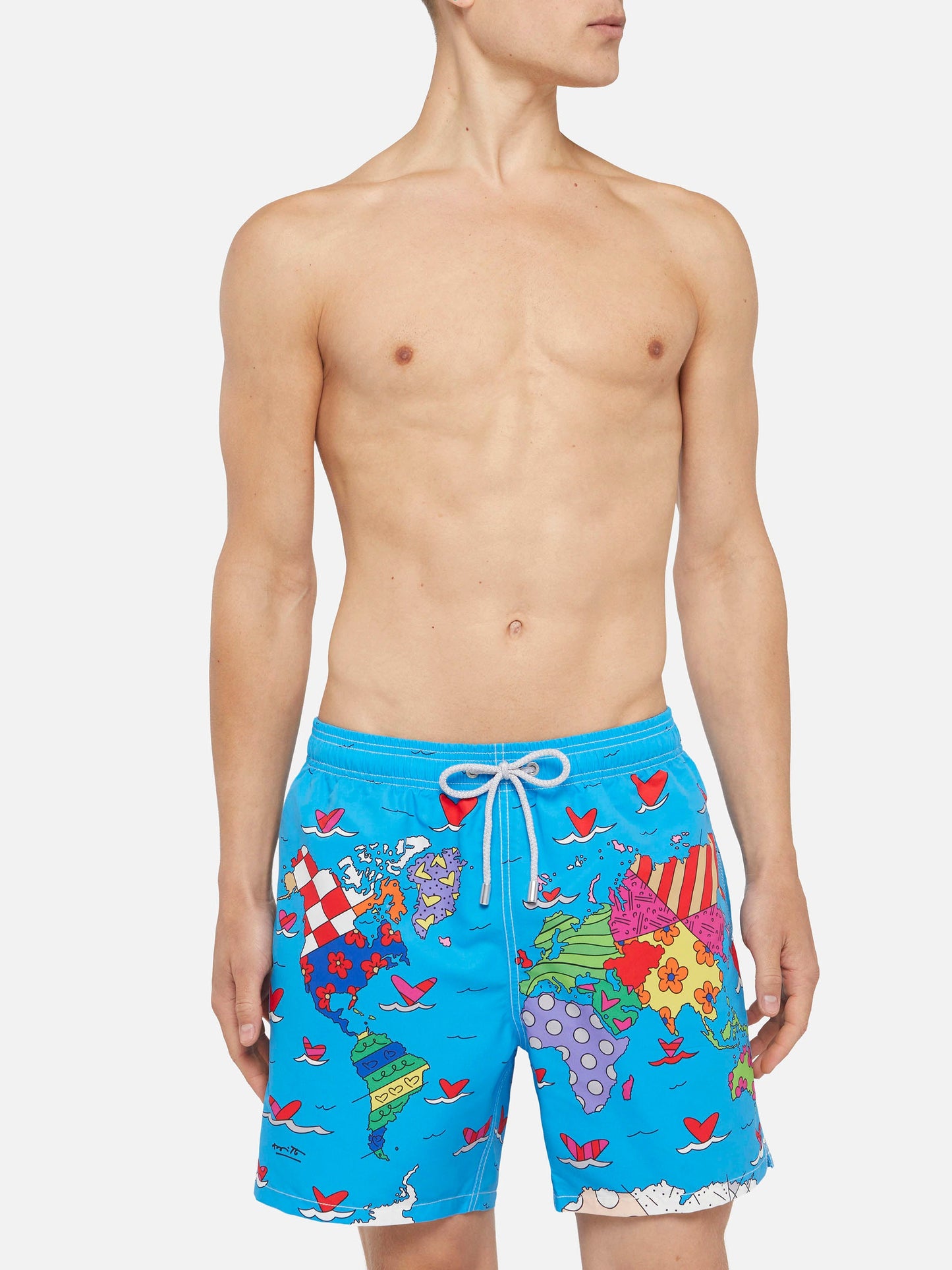 Mid-length Gustavia swim-shorts with Britto world placed print| BRITTO SPECIAL EDITION