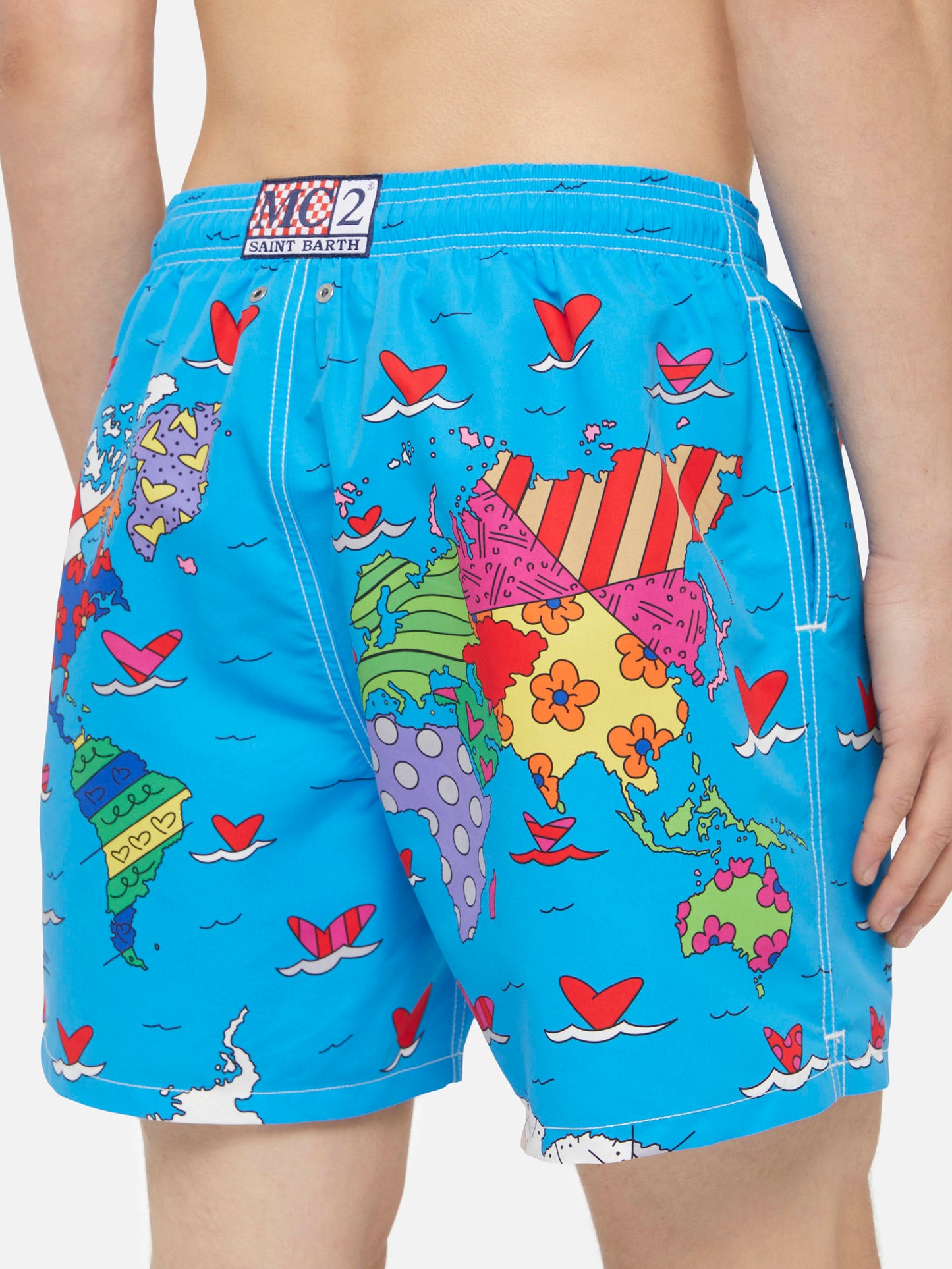 Mid-length Gustavia swim-shorts with Britto world placed print| BRITTO SPECIAL EDITION