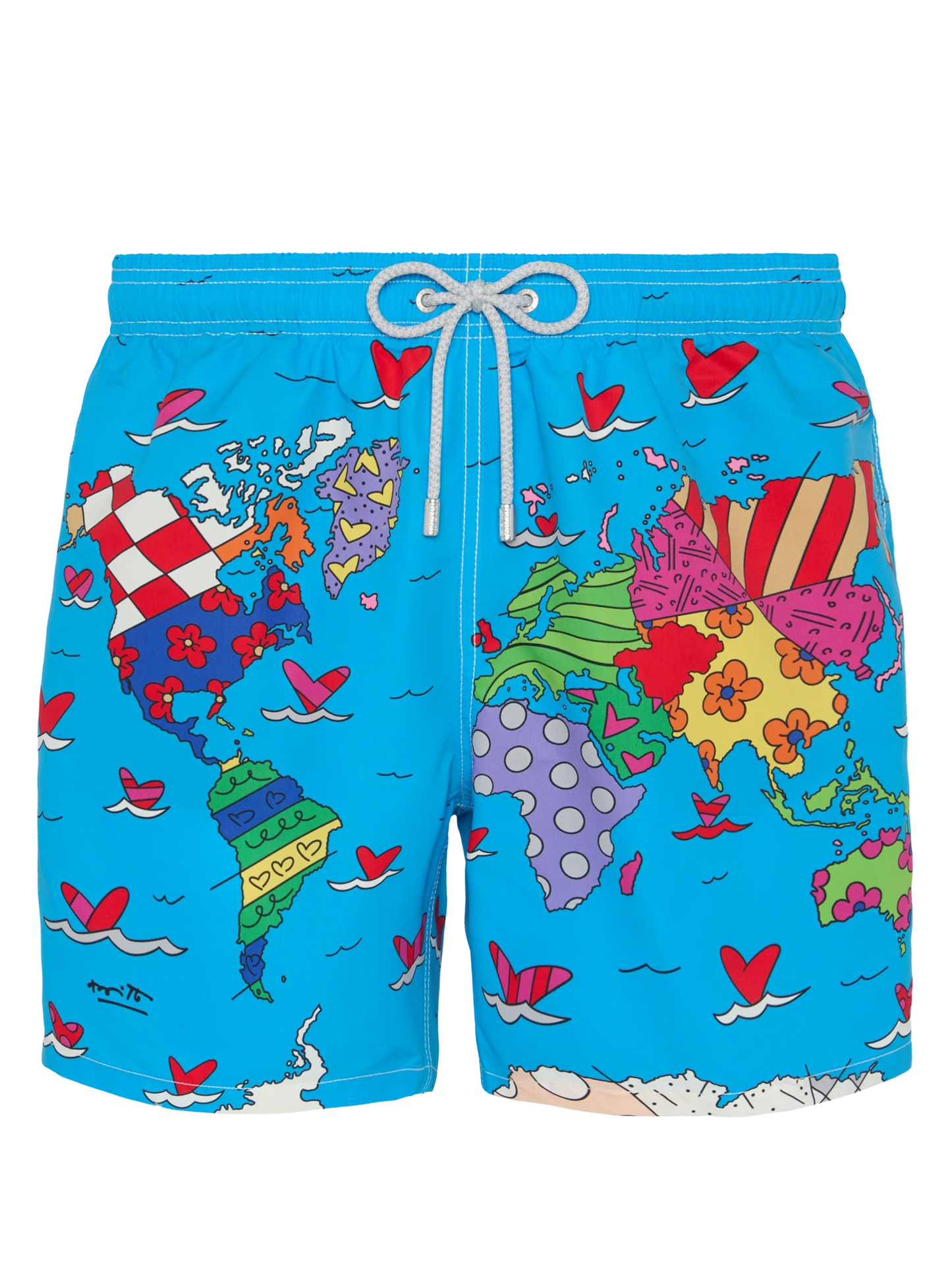 Mid-length Gustavia swim-shorts with Britto world placed print| BRITTO SPECIAL EDITION
