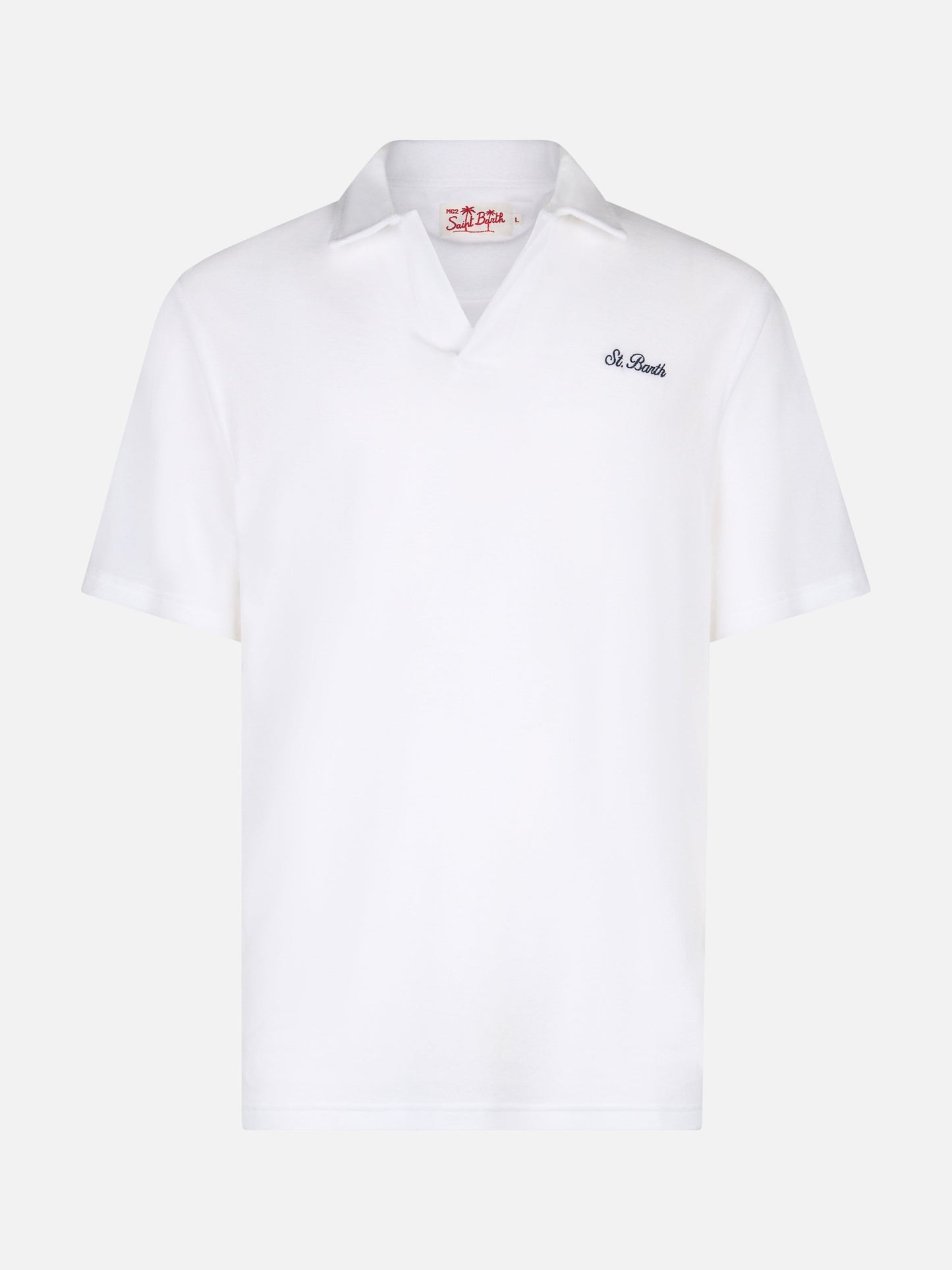 Man white terry polo shirt Jeremy