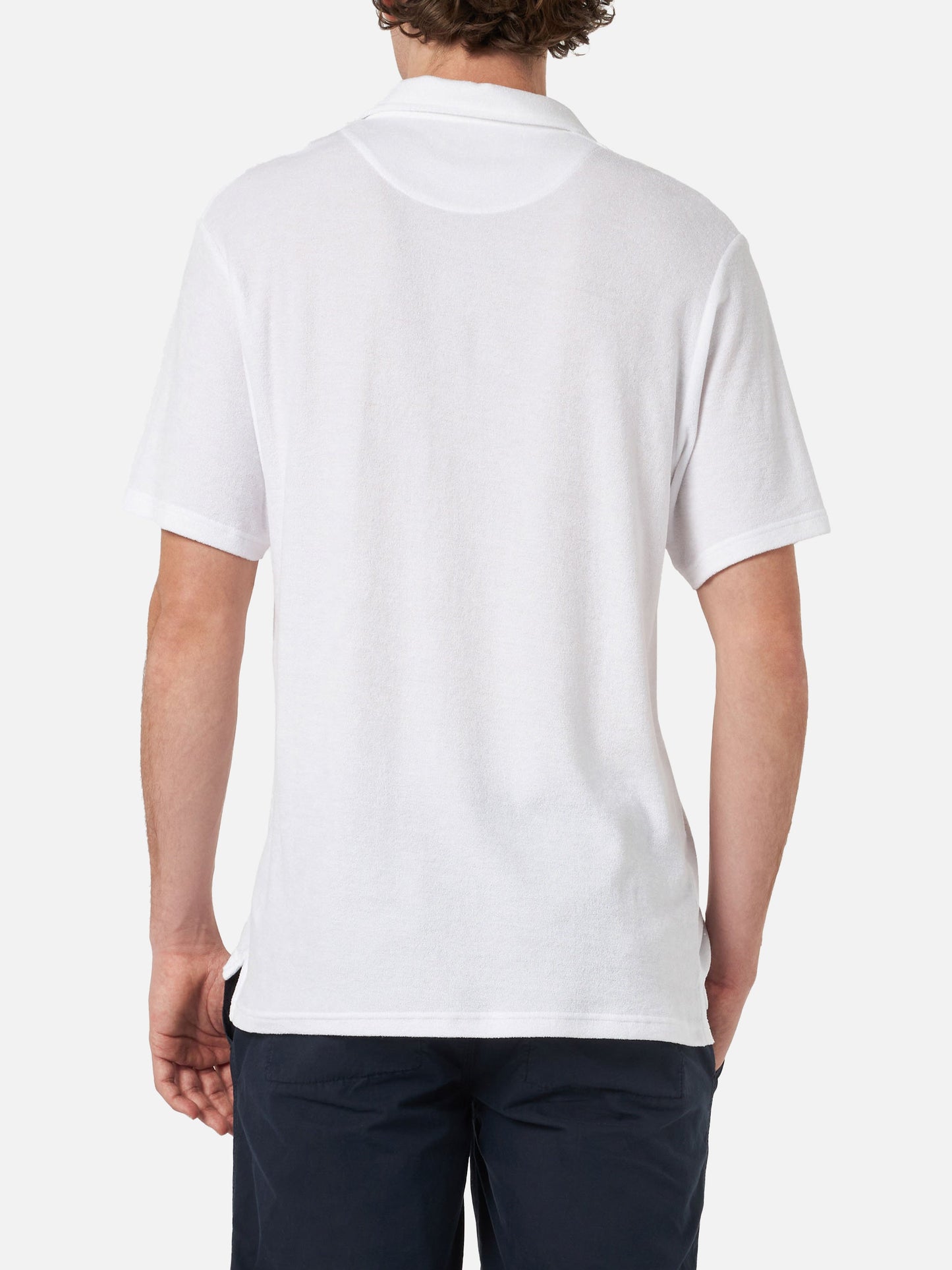 Man white terry polo shirt Jeremy