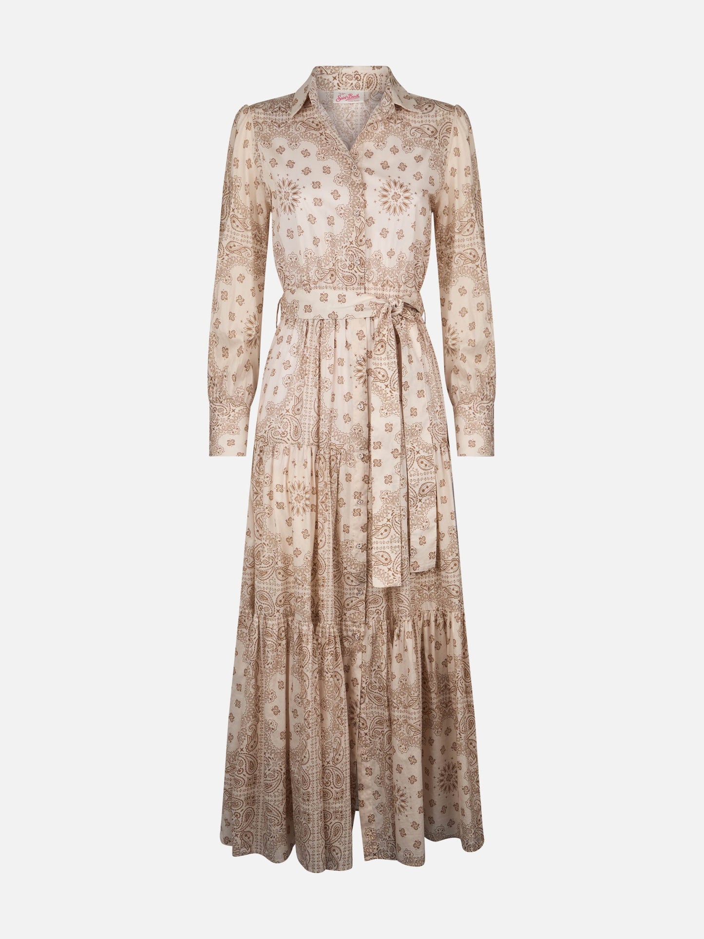 Woman beige bandanna cotton dress Jensen
