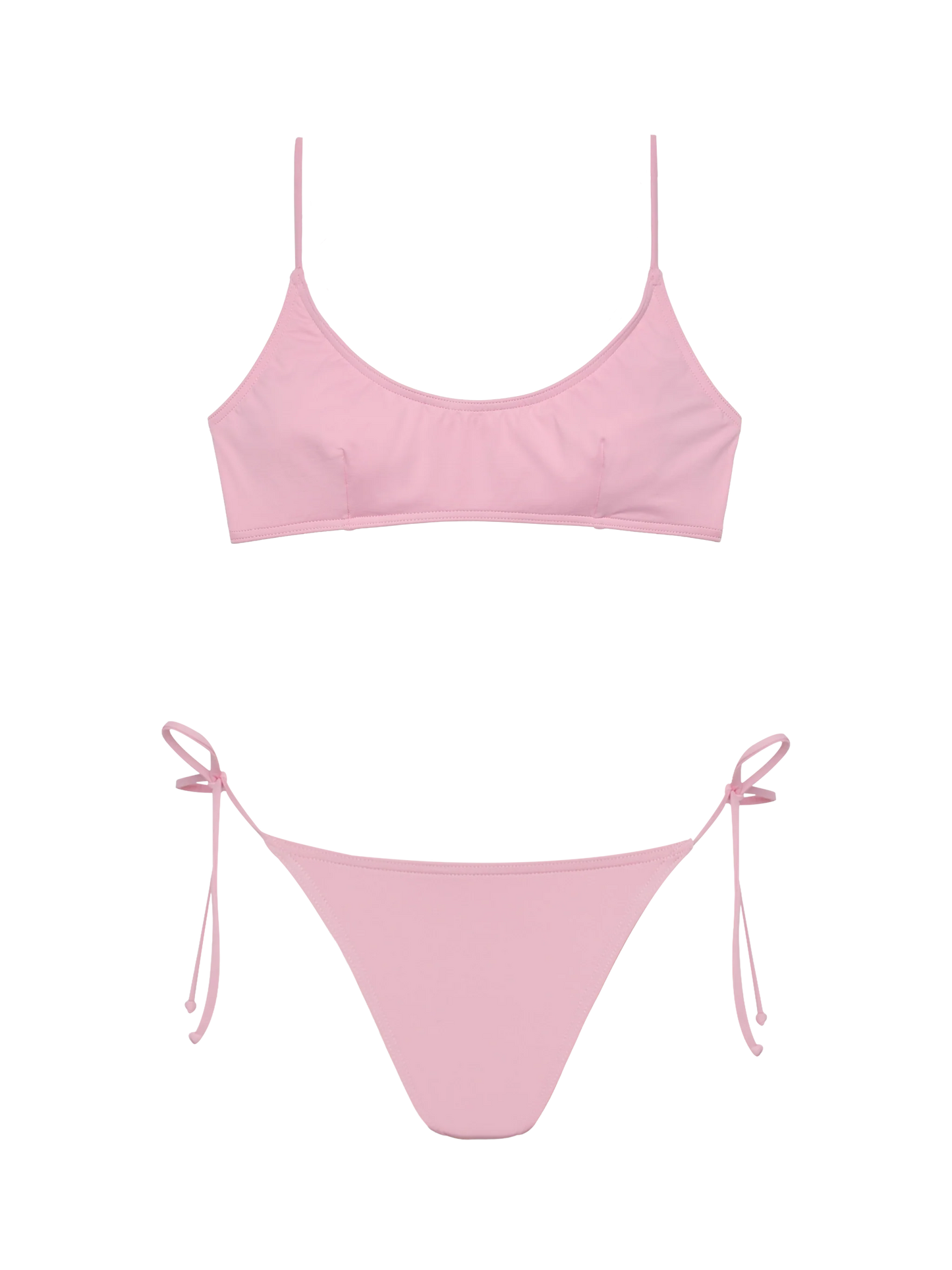 Marielle pink classic swim briefs - Judy pink bralette beach top Judy