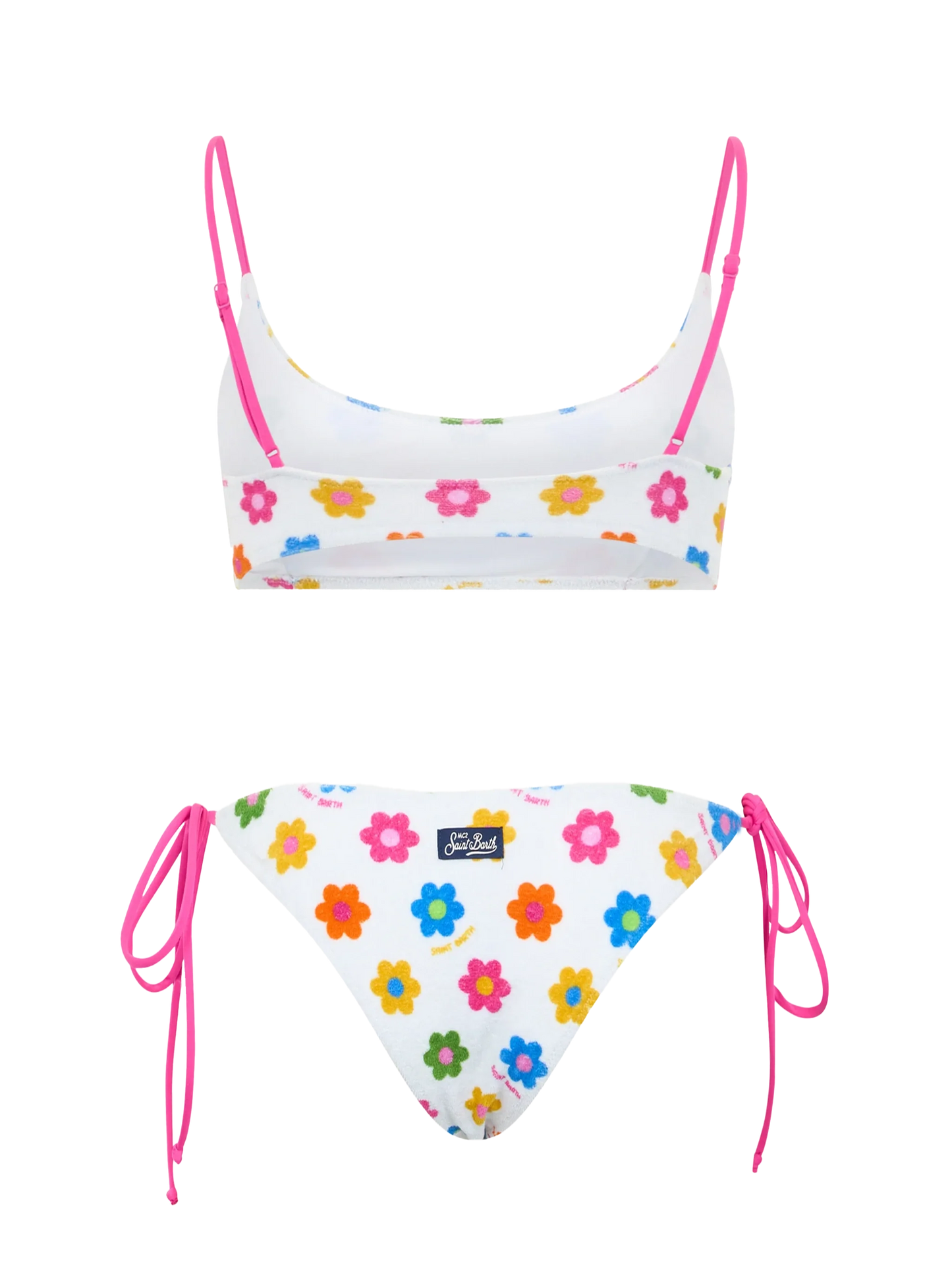 Woman terry bralette bikini Judy Marielle with daisy print