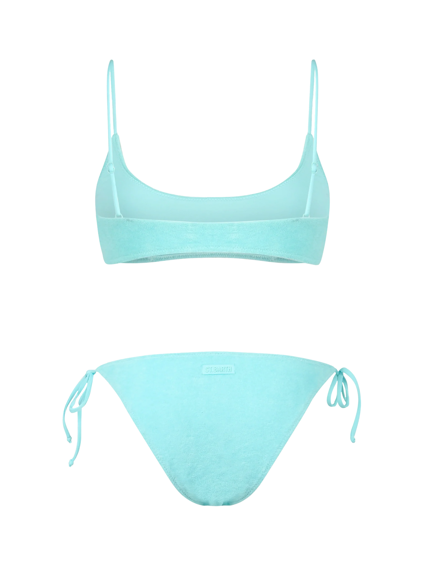 Woman green terry bralette bikini Judy Virgo