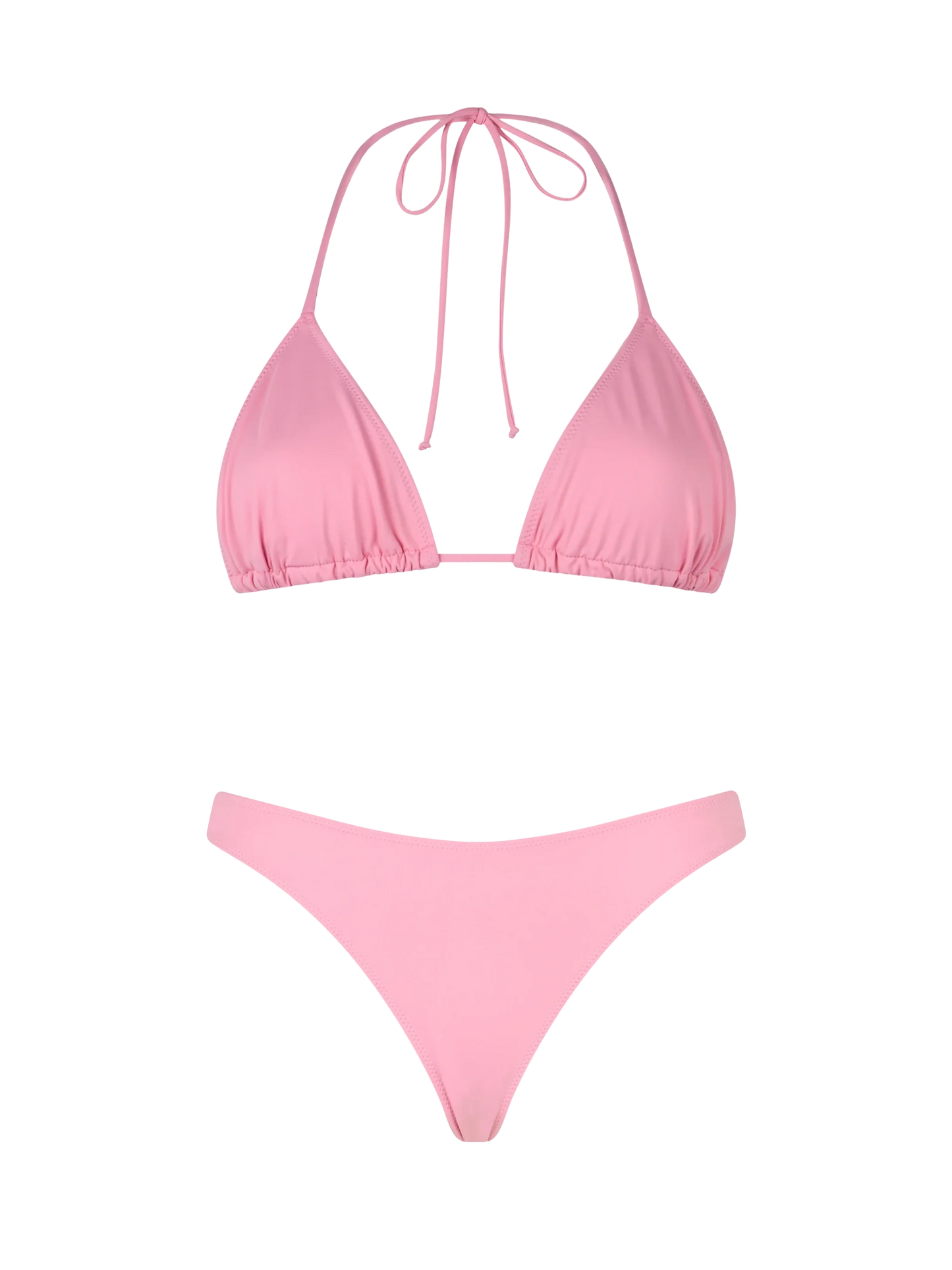 Woman pink classic triangle bikini Leah Naomi