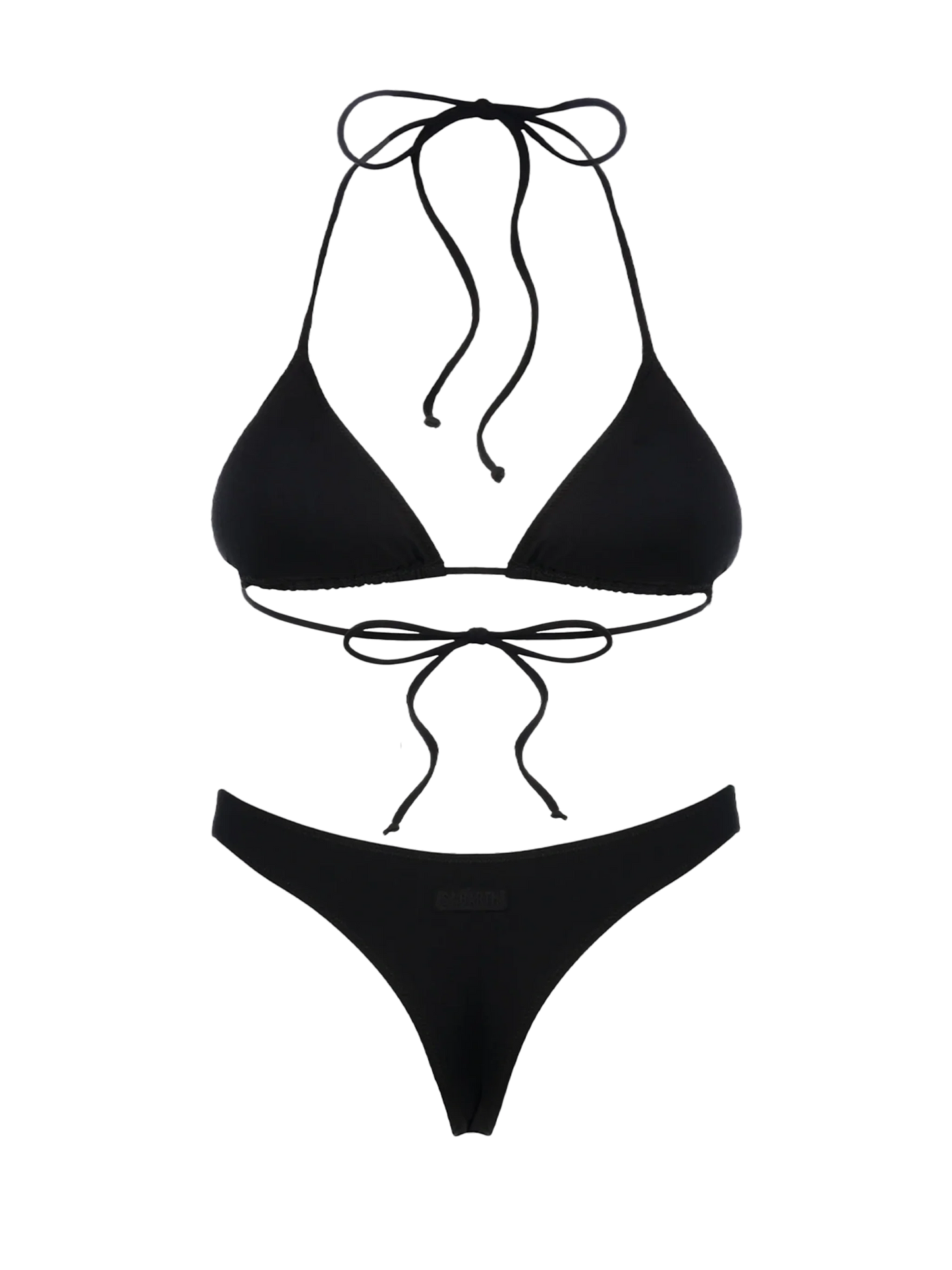 Woman black triangle bikini Leah Naomi