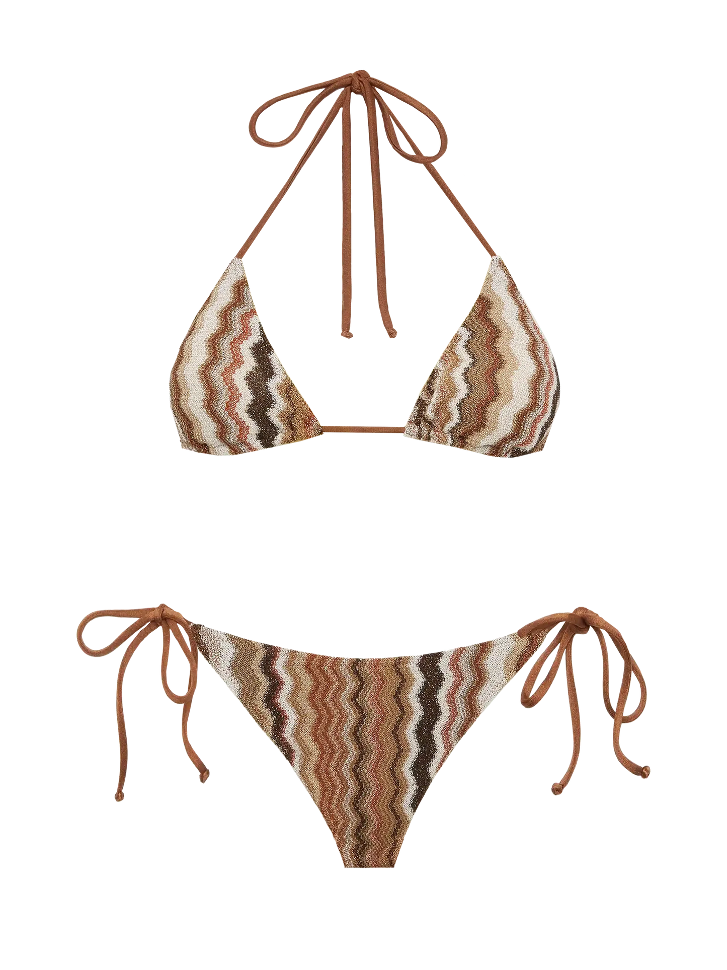 Raschel knit classic bikini Leah Virgo with wave pattern