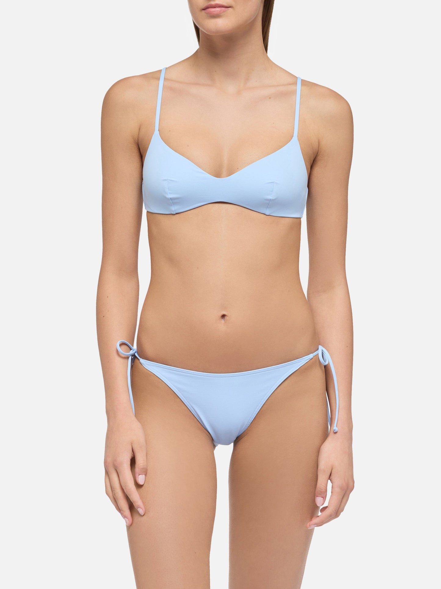 Virgo light blue classic swim briefs - May light blue scoop bralette top