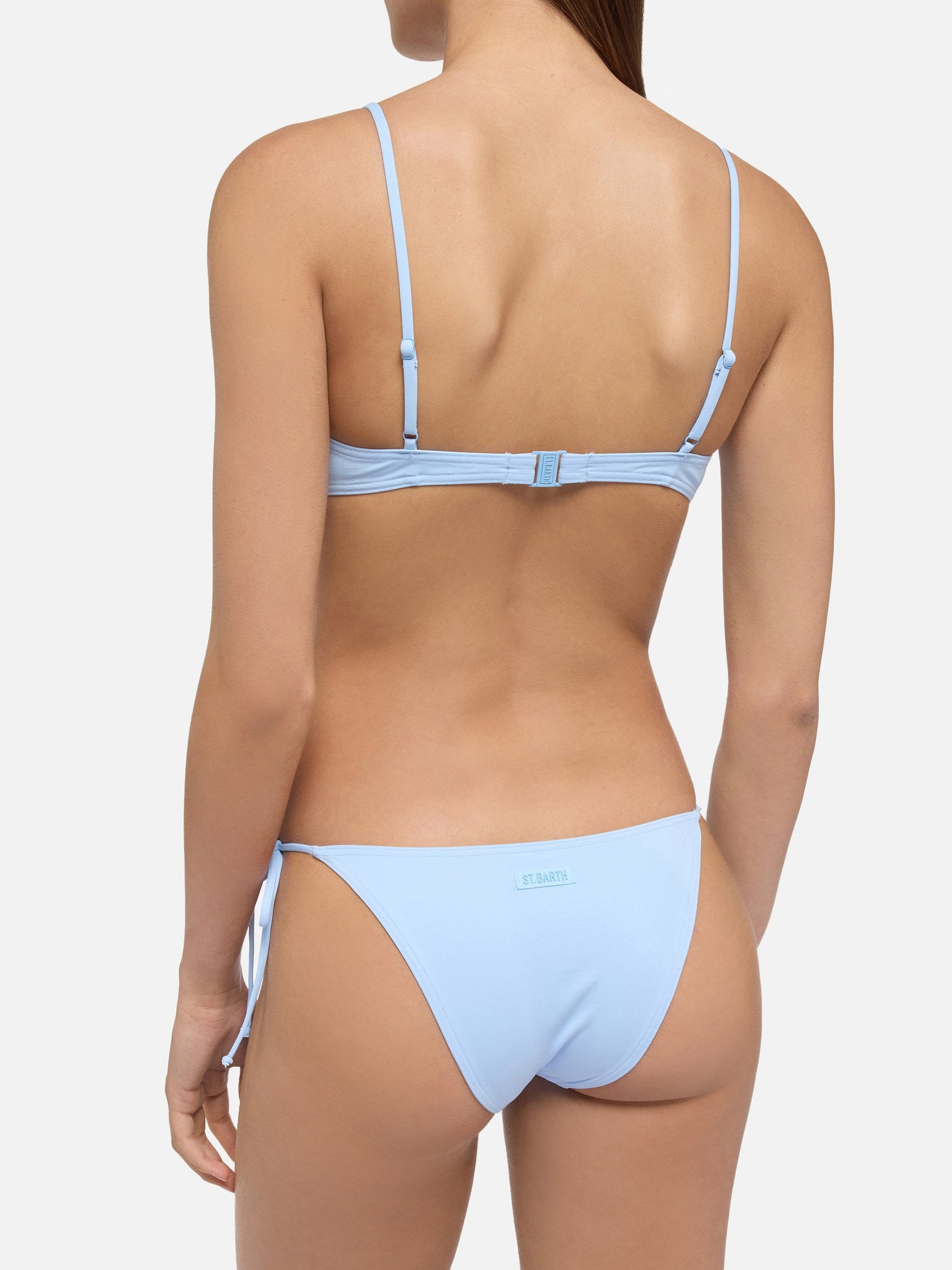 Virgo light blue classic swim briefs - May light blue scoop bralette top