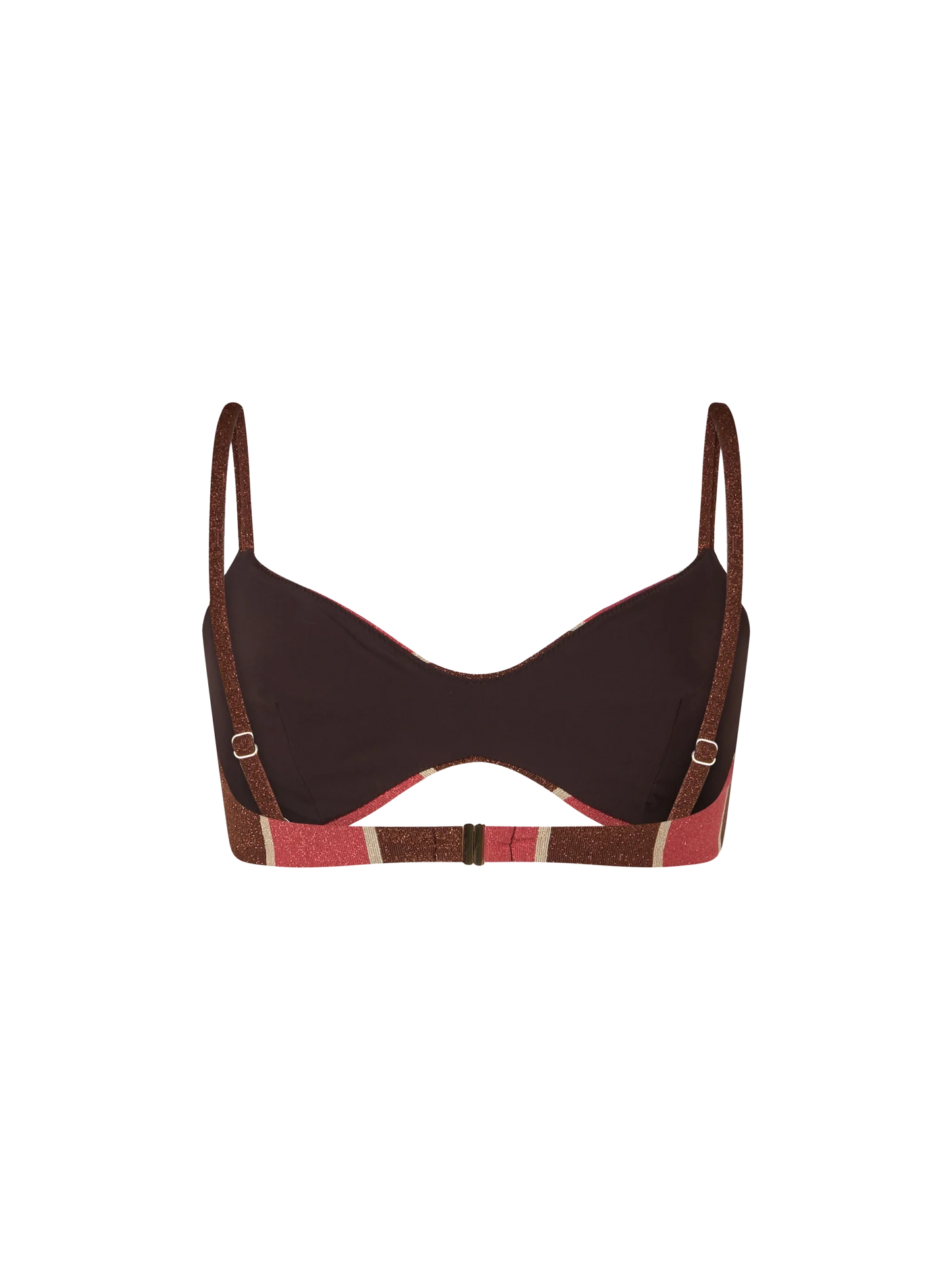 Woman striped lurex scoop bralette beach top May