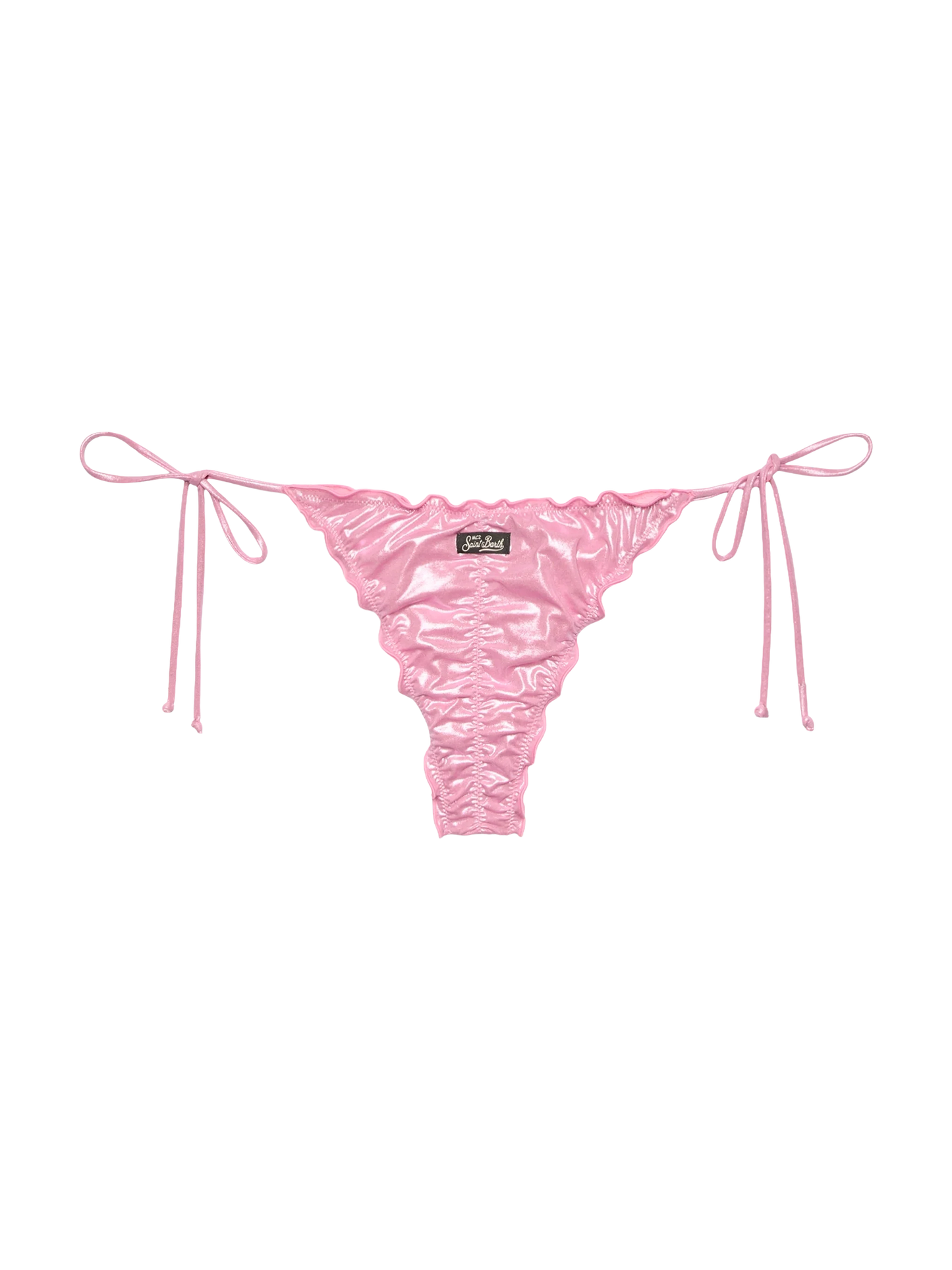 Miami pink foil cheeky swim briefs