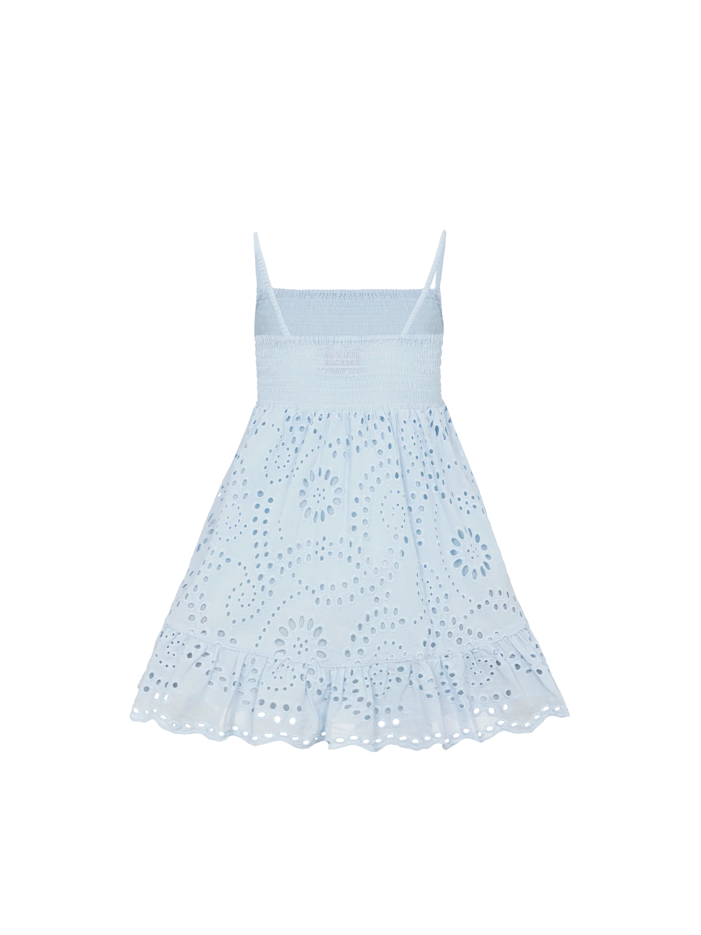 Miki light blue cotton Sangallo lace beach dress