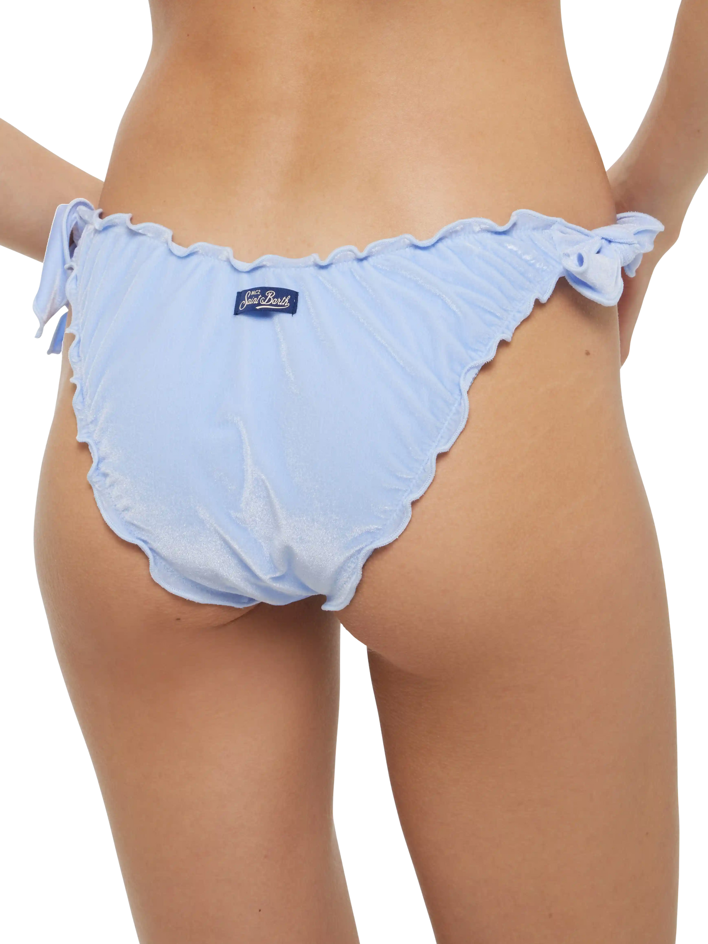 Moon light blue velvet classic swim briefs