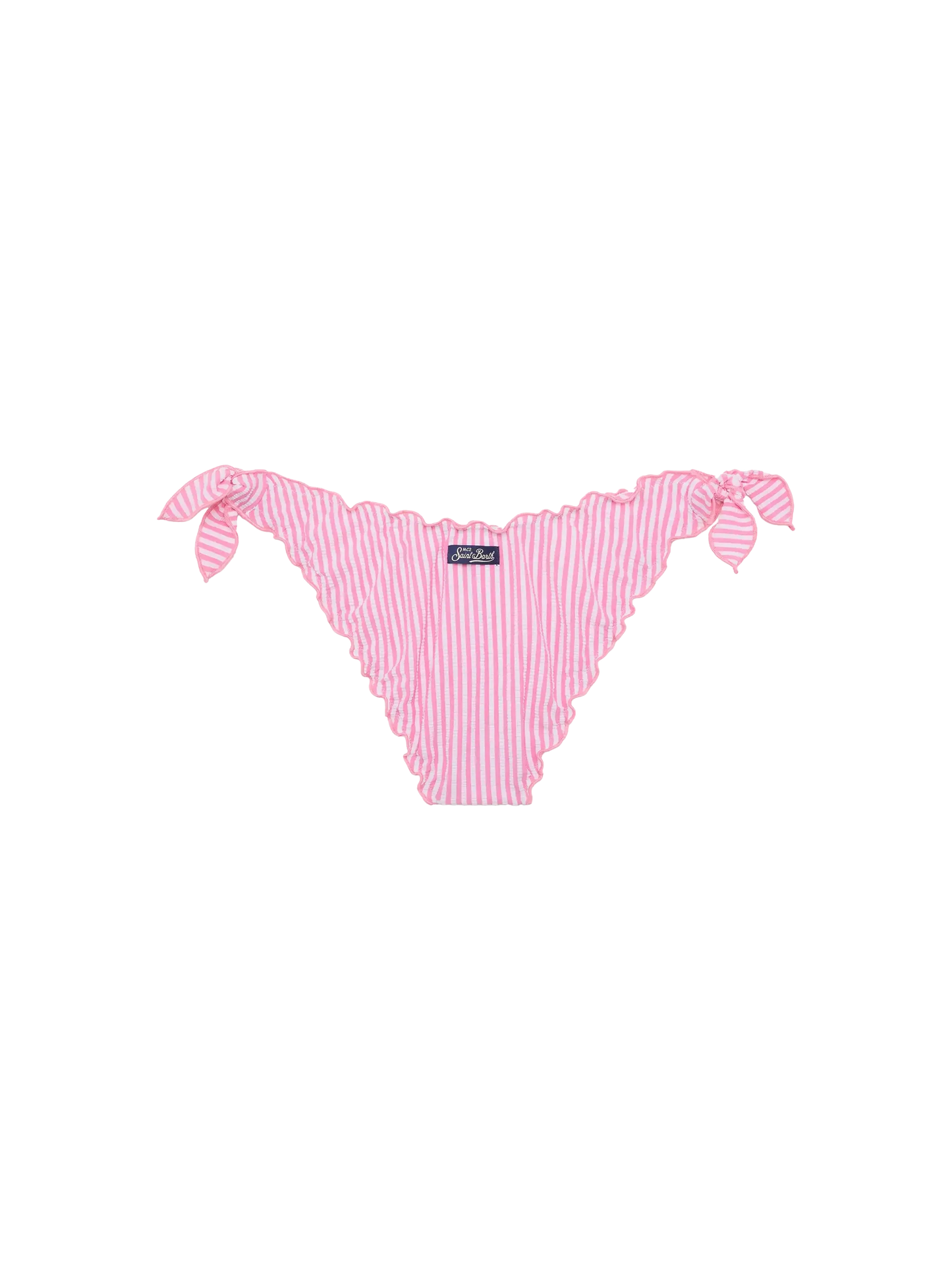 Moon seersucker classic swim briefs with striped print