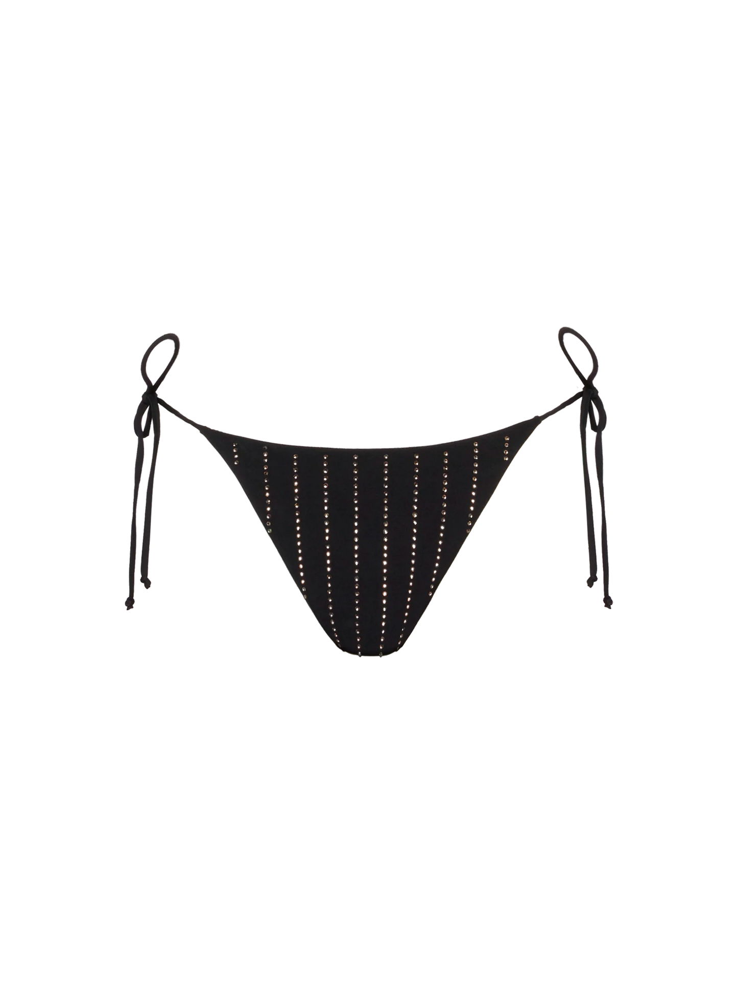 Marielle black classic swim briefs with striped rhinestone embellishment