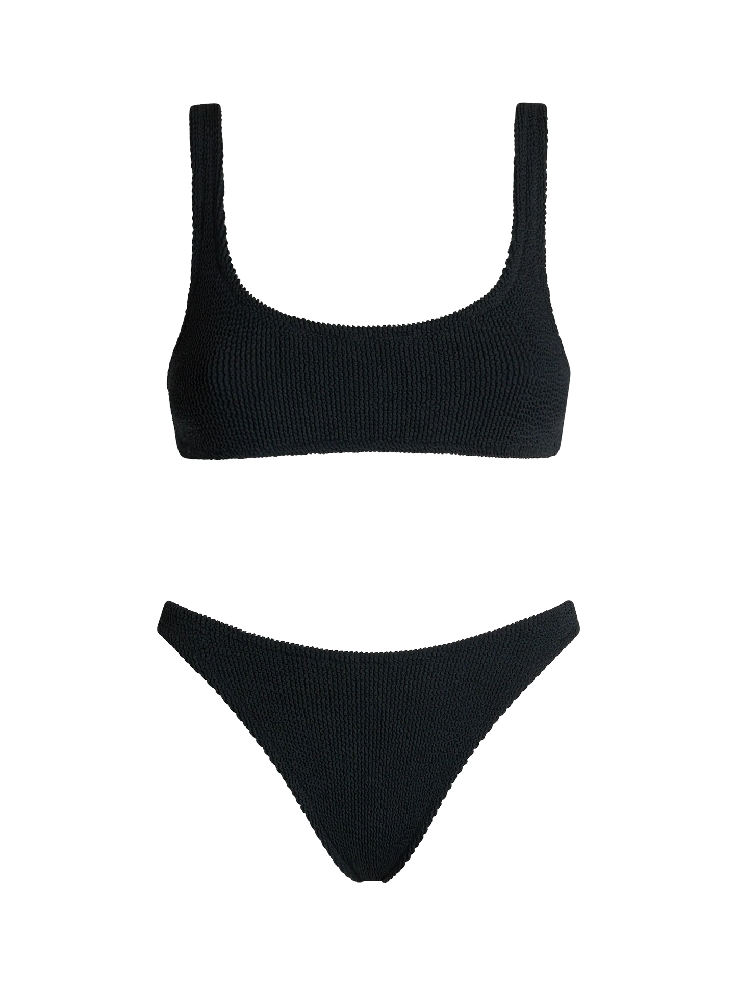 Woman black classic crinkle bralette bikini Naima Naomi