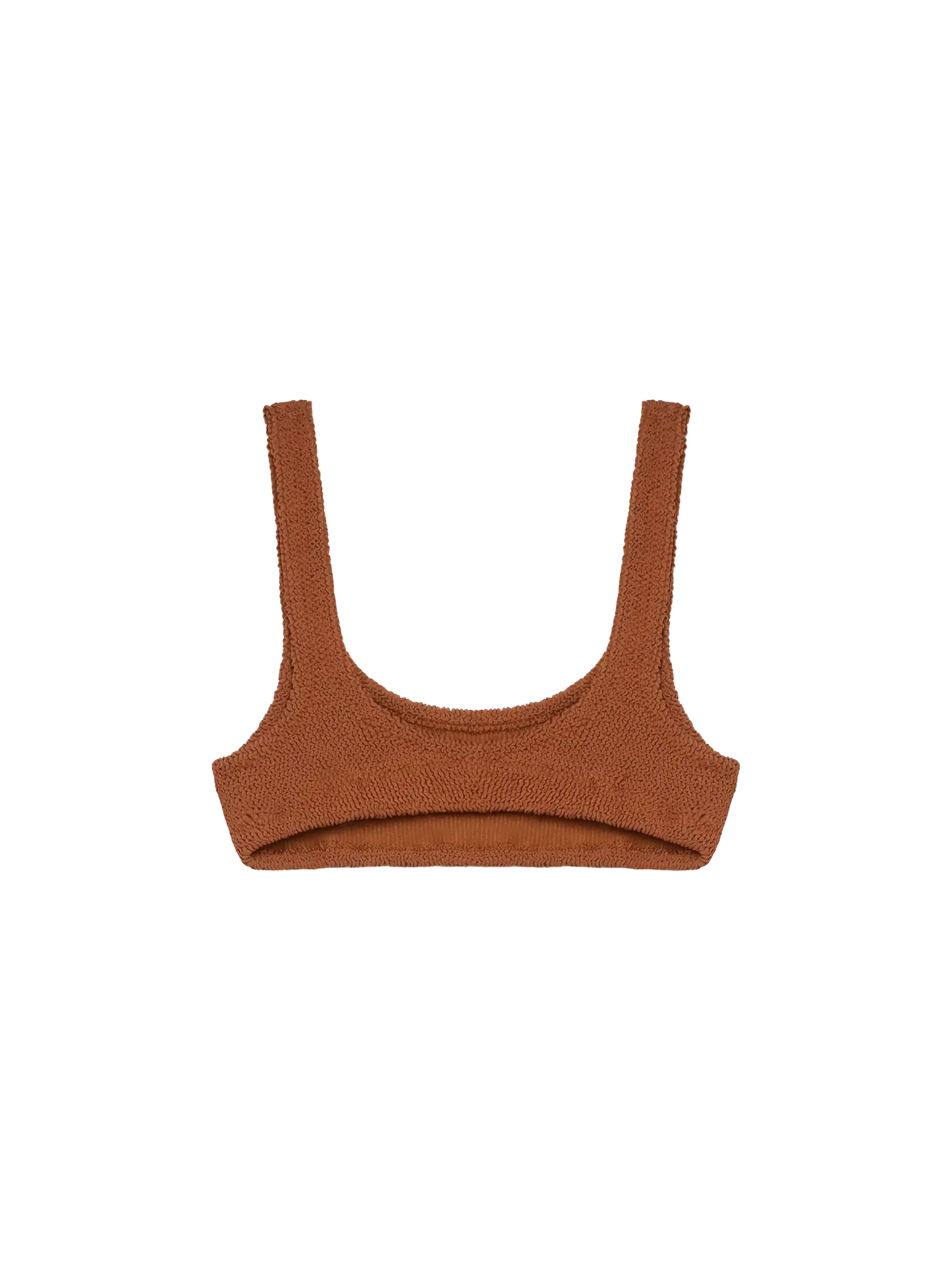 Naima camel brown crinkle classic bralette top