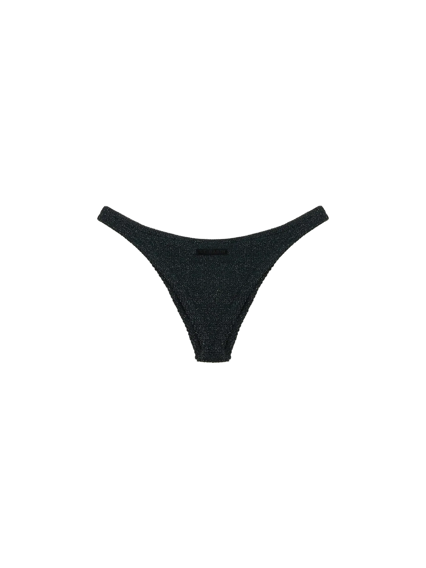 Naomi black lurex crinkle cheeky swim briefs