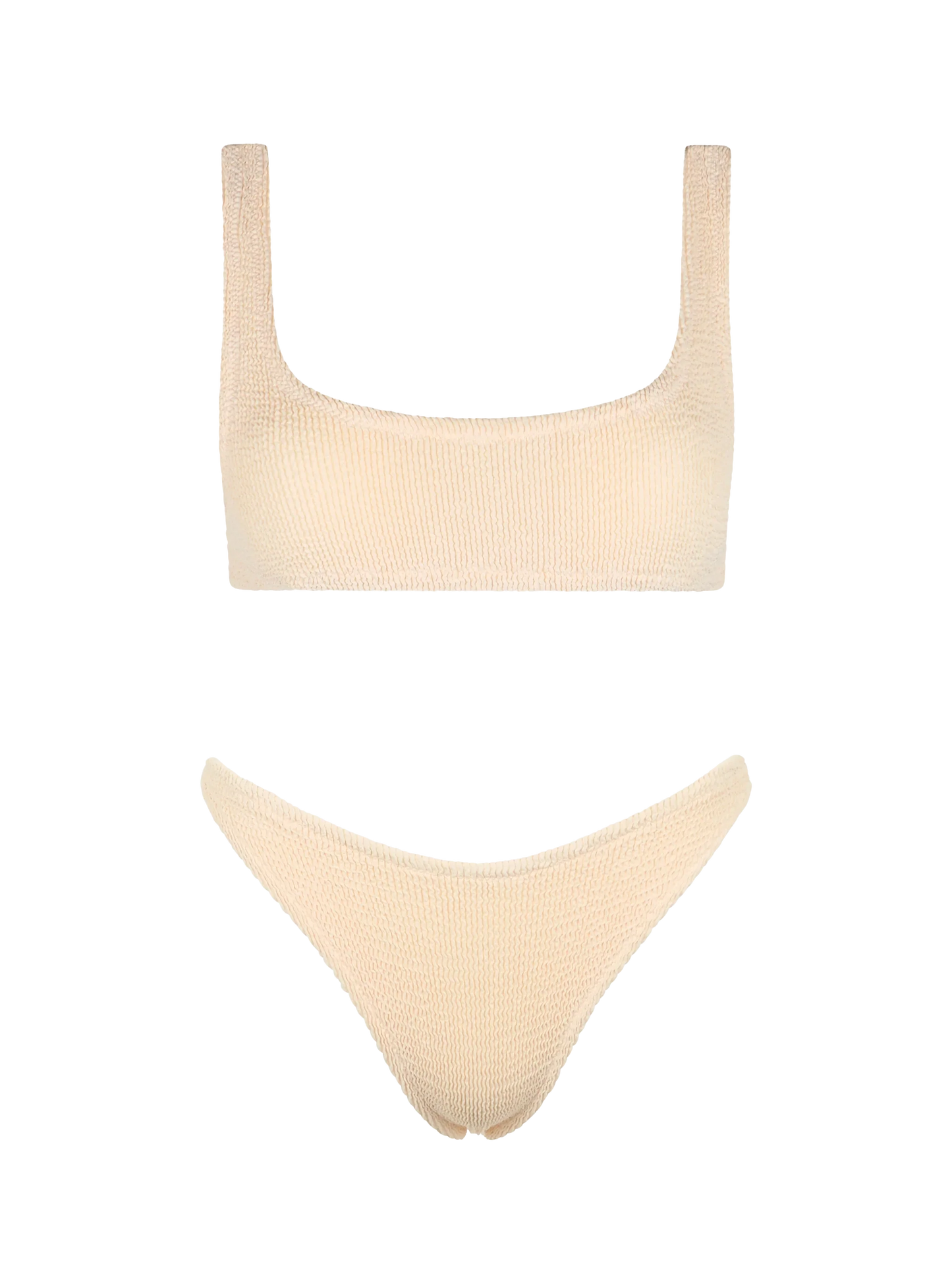 Woman beige classic crinkle bralette bikini Naima Naomi