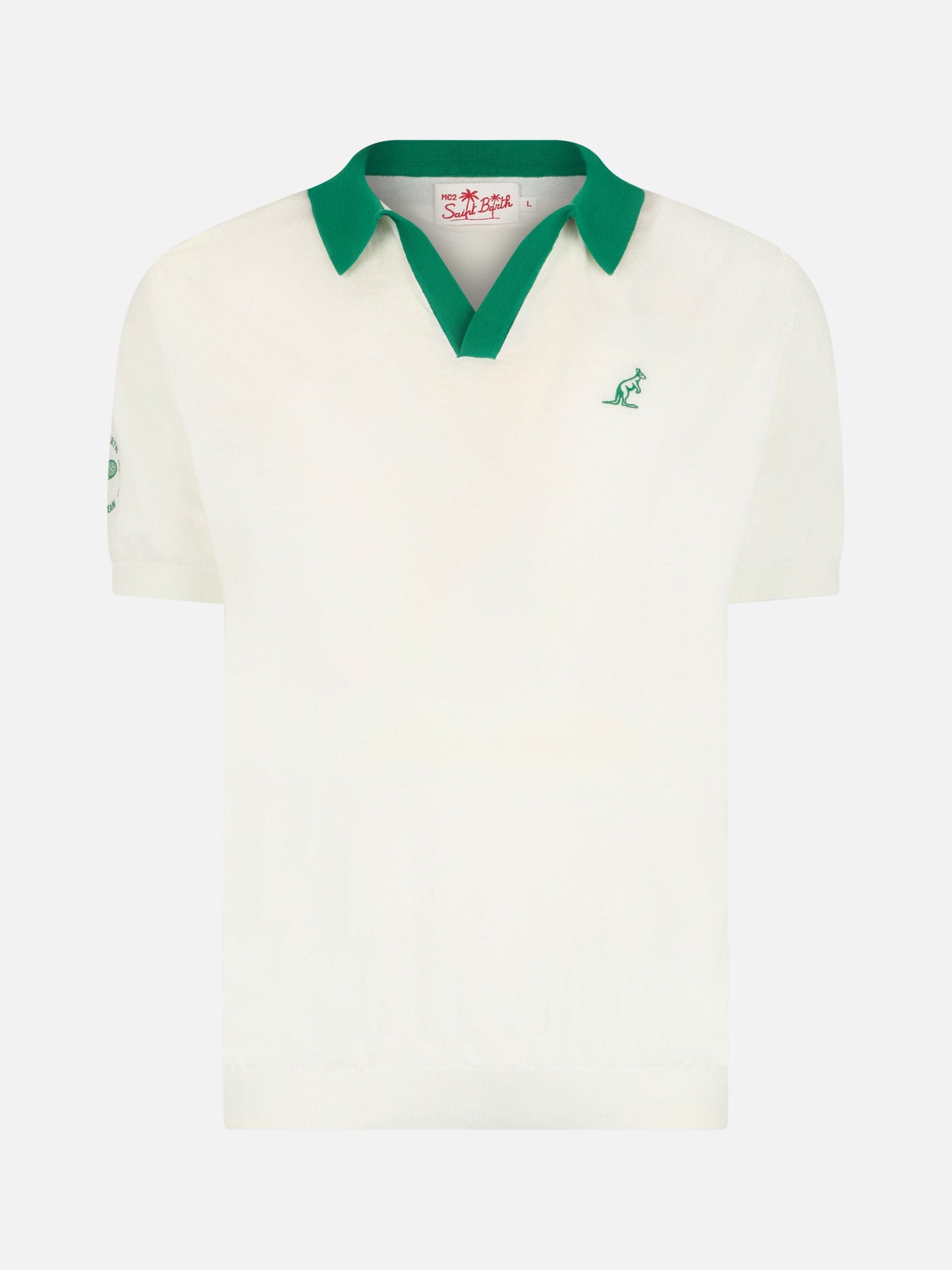 Man off-cream knitted polo shirt Newcomb | AUSTRALIAN BRAND SPECIAL EDITION