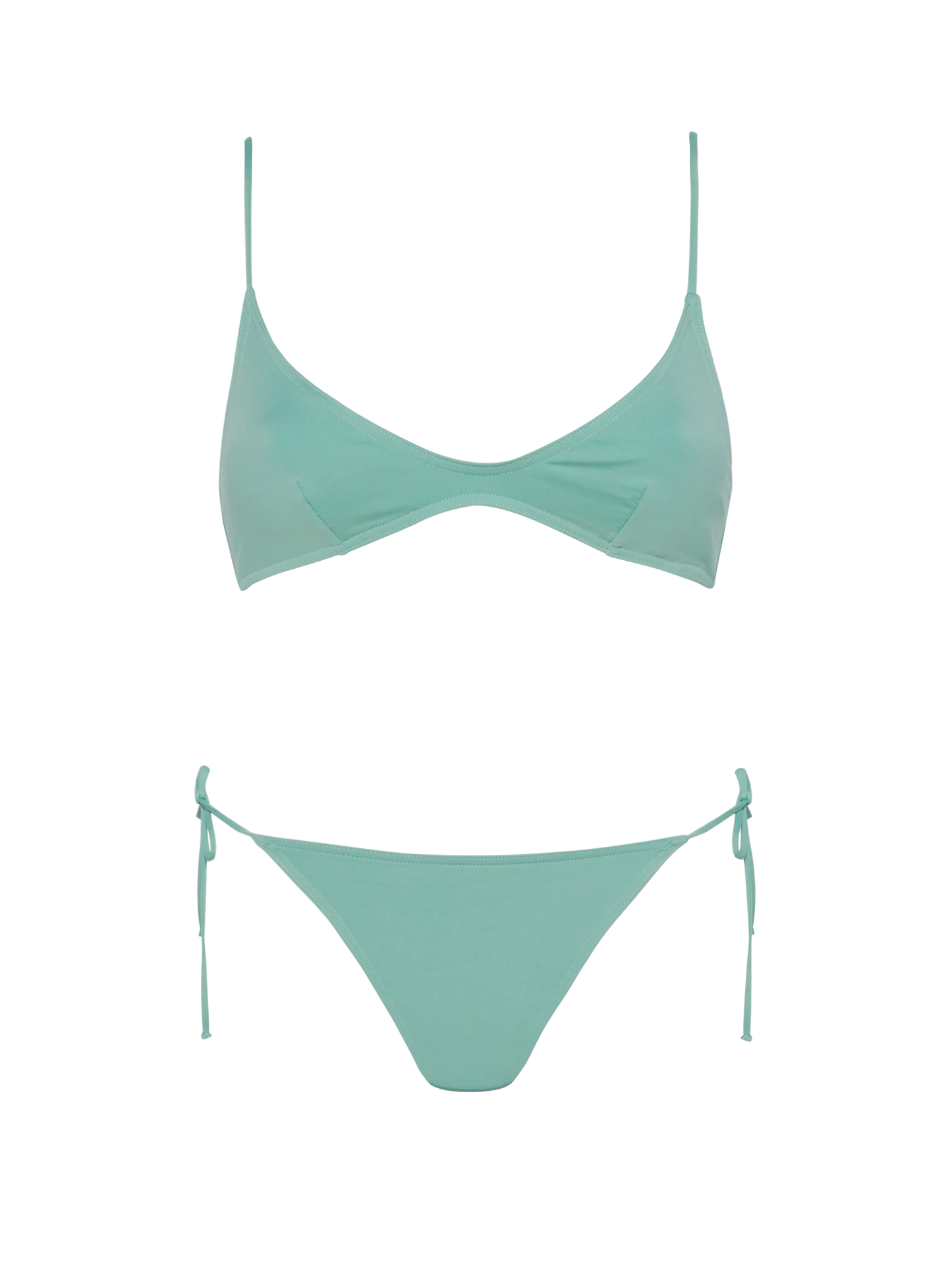 Paloma Marielle sage green bikini with scoop bralette top and classic briefs
