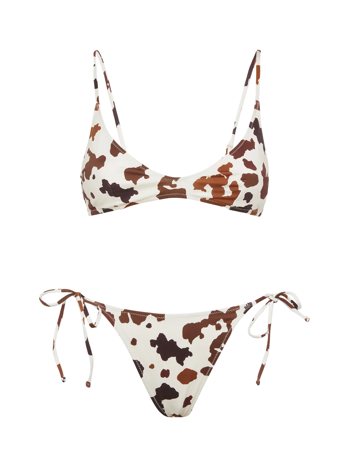 Scoop bralette bikini Paloma Norah with cow skin print